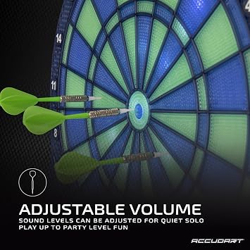Accudart Light FX 2000 Electronic Dartboard with Vibrant LED Light Displays - Scoring Up to 4 Players - Includes 6 Soft Tip Darts