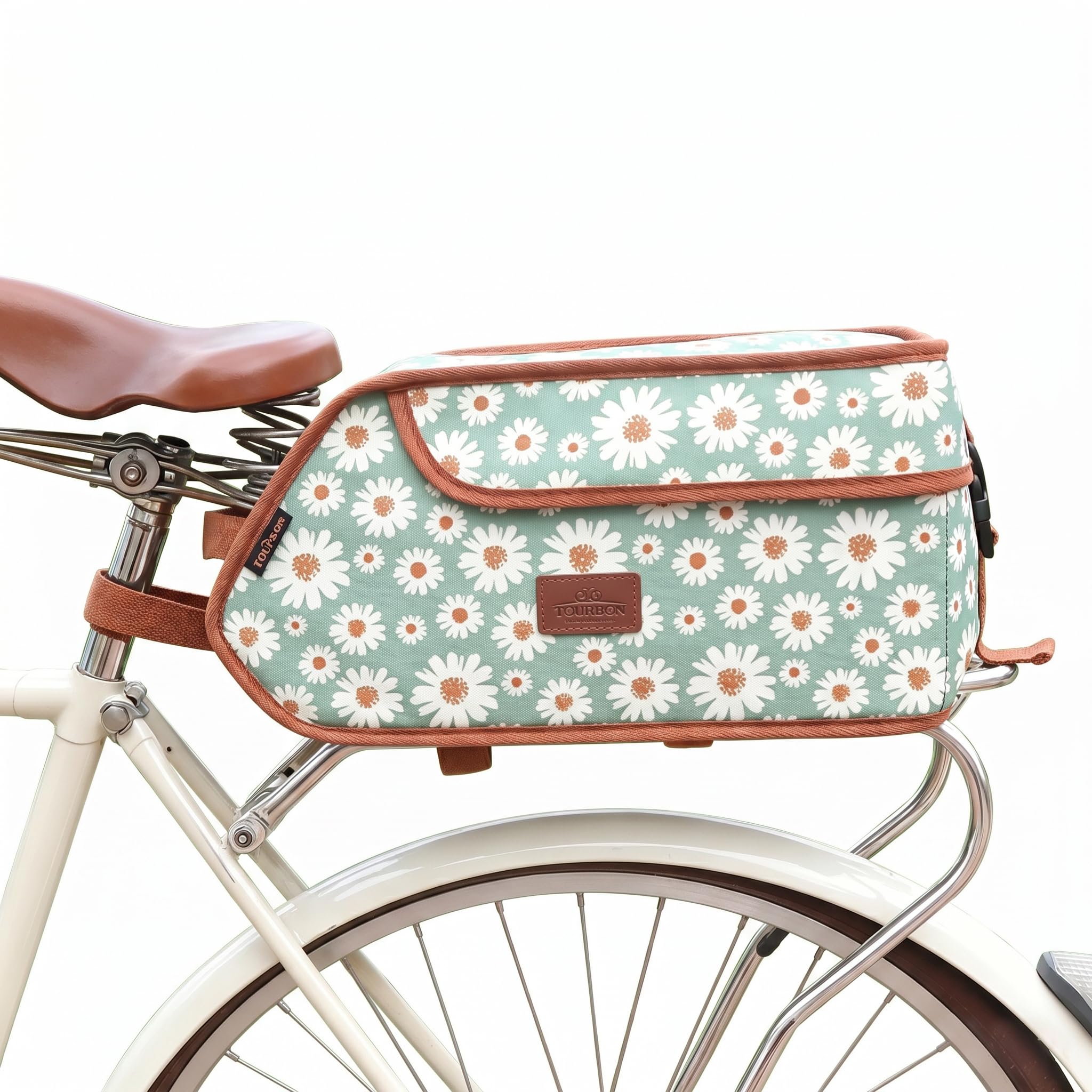 wasserdichte Fahrradtasche aus Segeltuch, isoliert, für den Transport von Lebensmitteln