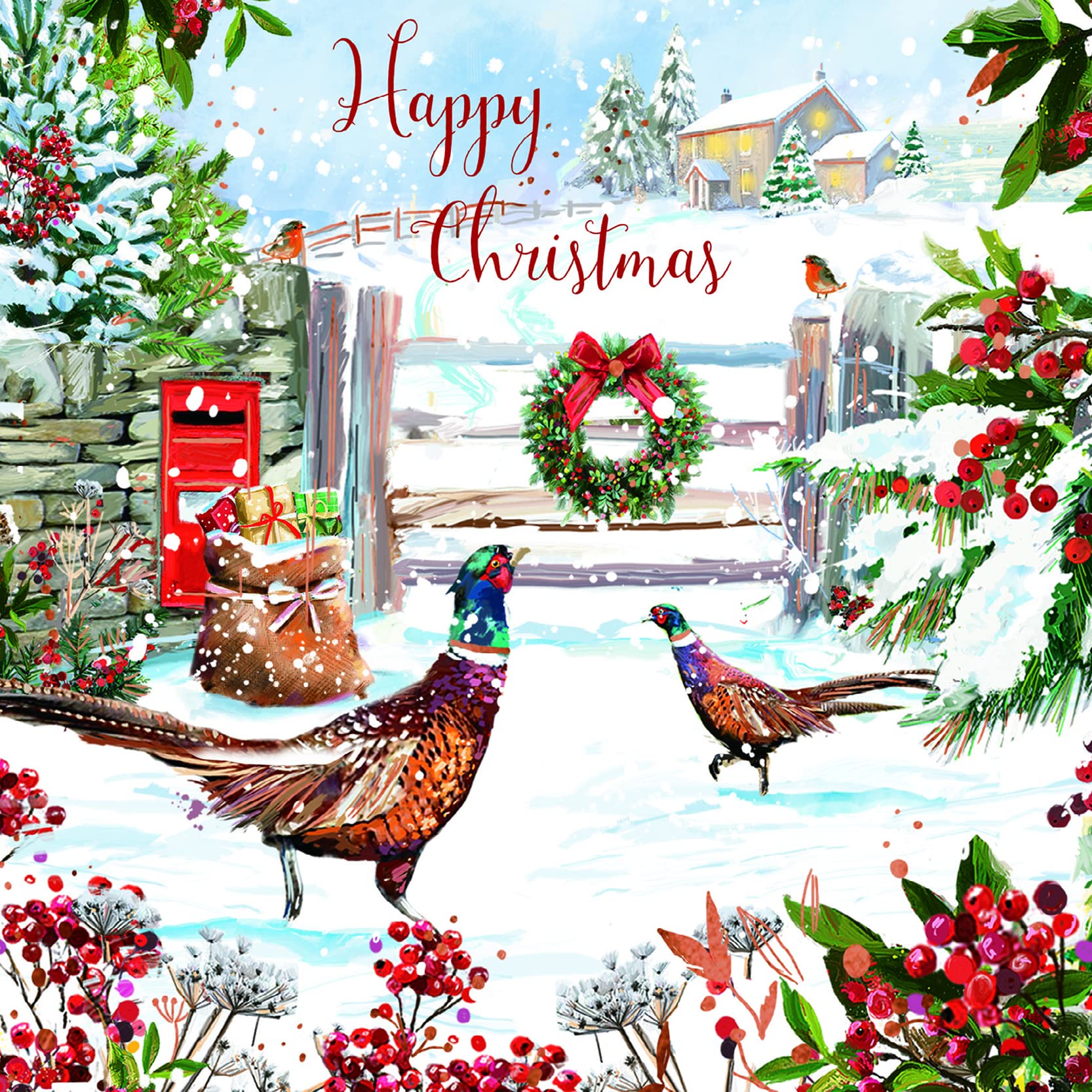 Ling Design 6 Biglietti Di Natale Artistici 'Christmas In The Garden', Con Buste, Formato 14x14 Cm, Sostenibili, In Beneficenza - 3