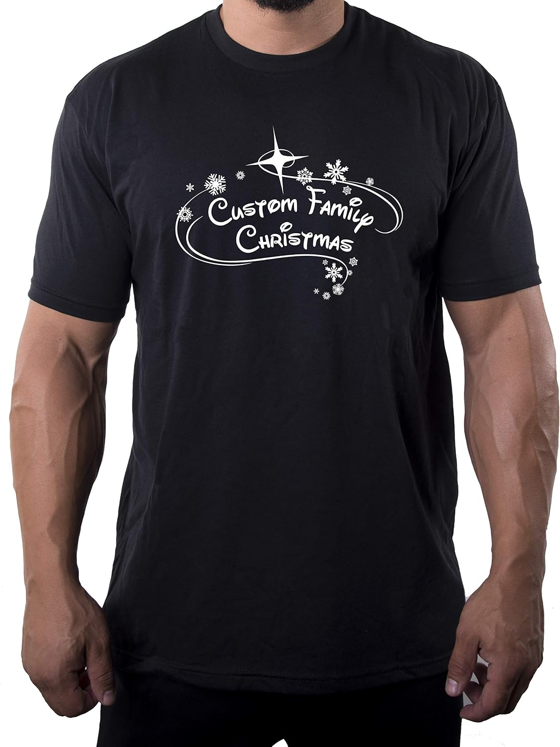 Custom Family Christmas Font Snowflake Man's Christmas T-Shirts!