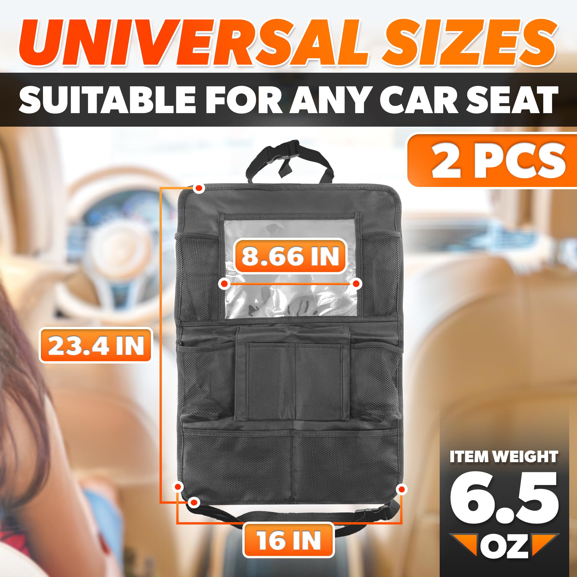 .n Organizador y almacenamiento para asiento trasero de coche, organizador