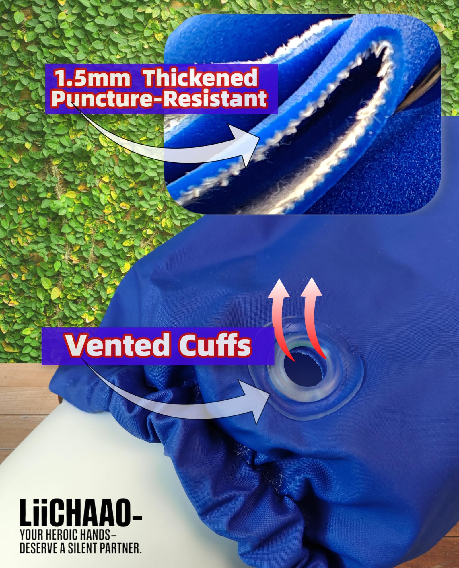LIICHAAO 2 pares de guantes largos impermeables, guantes de limpieza de hiedra venenosa, piscina de acuario, resistente a la abrasión (2 pares de estilo a juego (XL))