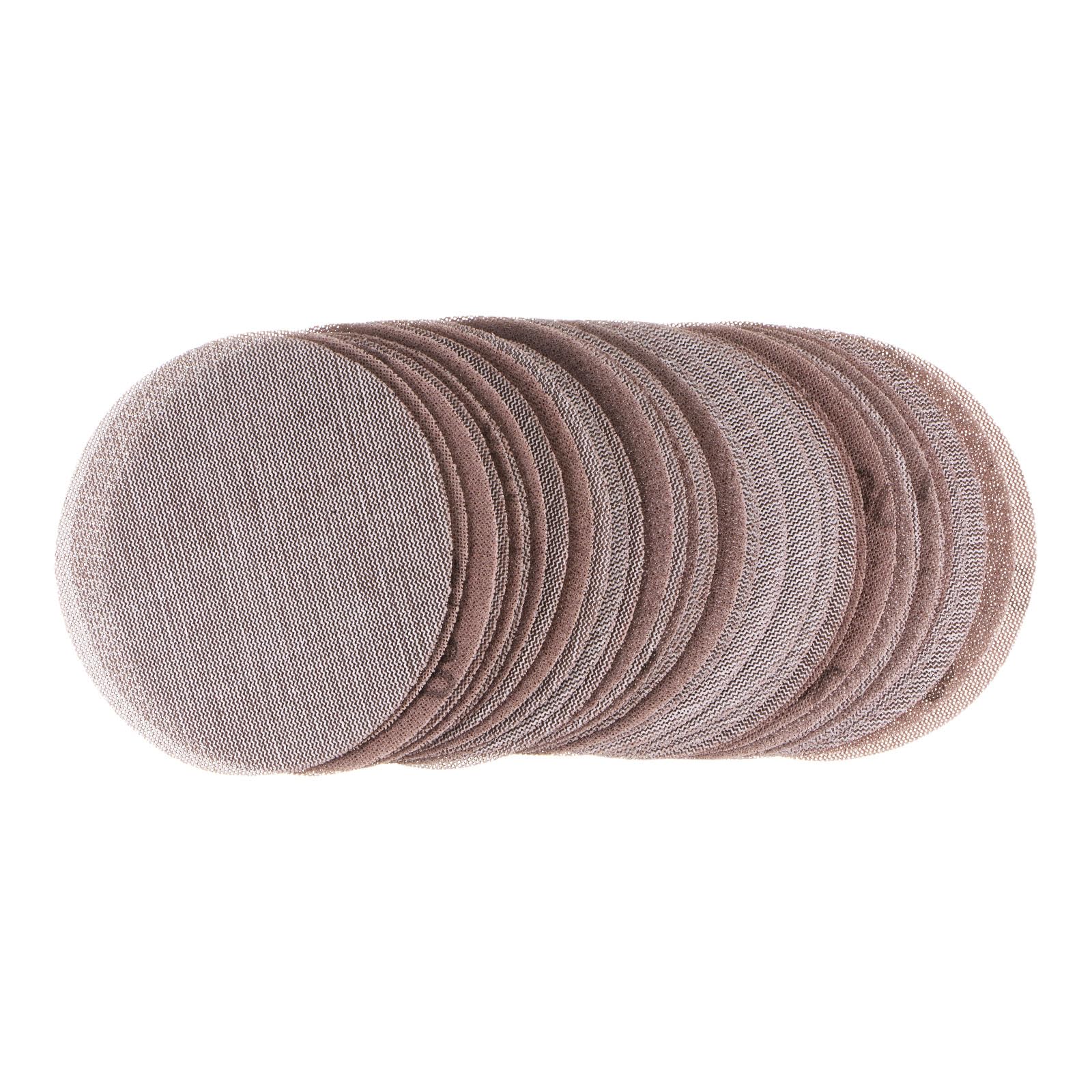 sourcing map 35pcs Mesh Sanding Discs 5 Inch Hook and Loop Sanding Net 180 Grits Dust Free Abrasive Pads for Car Wood Drywall Metal Polishing & Grinding