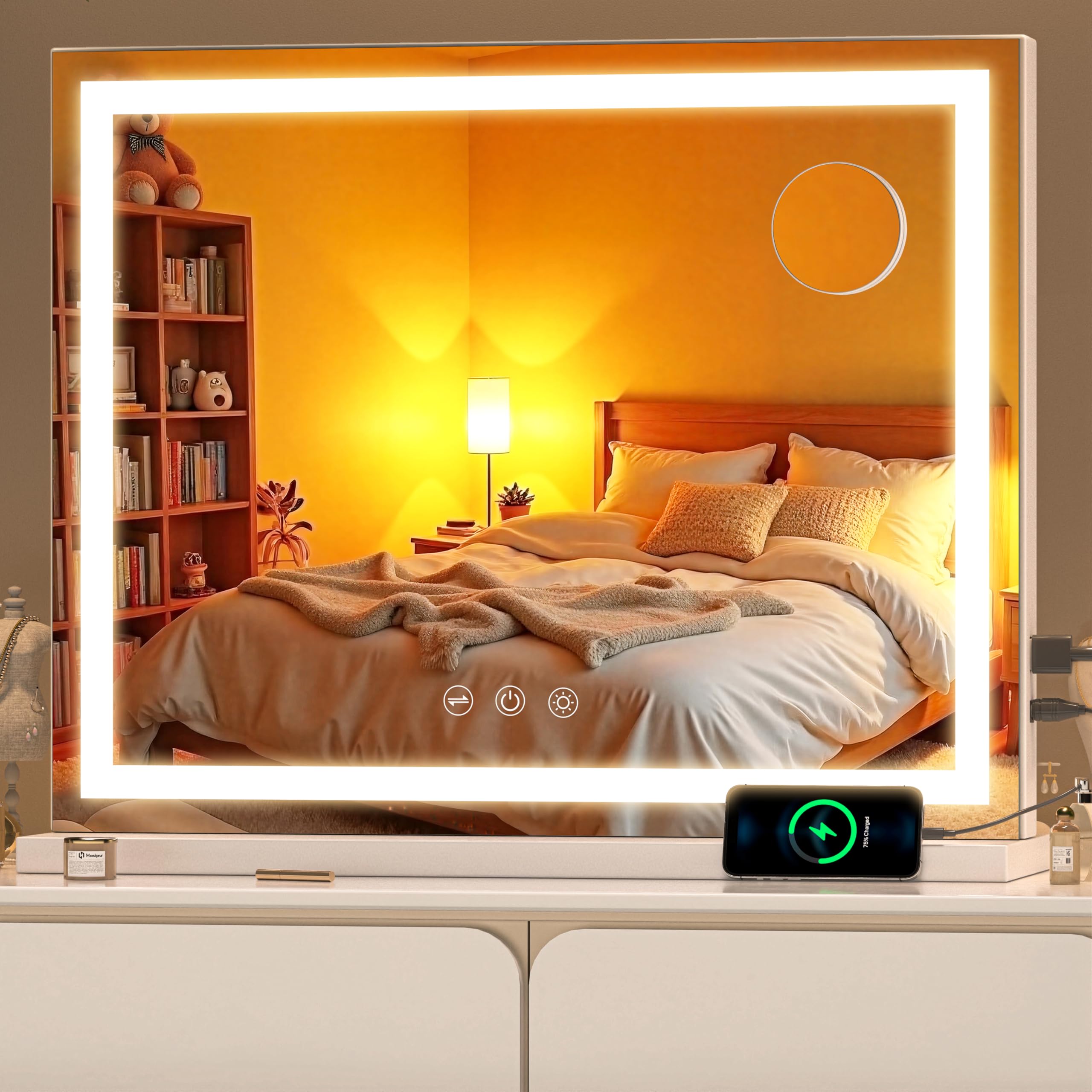 Batuso 58 x 46cm LED Makeup Vanity Mirror White โ image 1