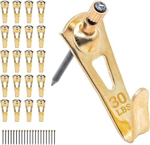 PHS - Perchas profesionales de yeso para pared, paquete de 25 unidades, ganchos resistentes para paneles de yeso, accesorios para colgar marcos,