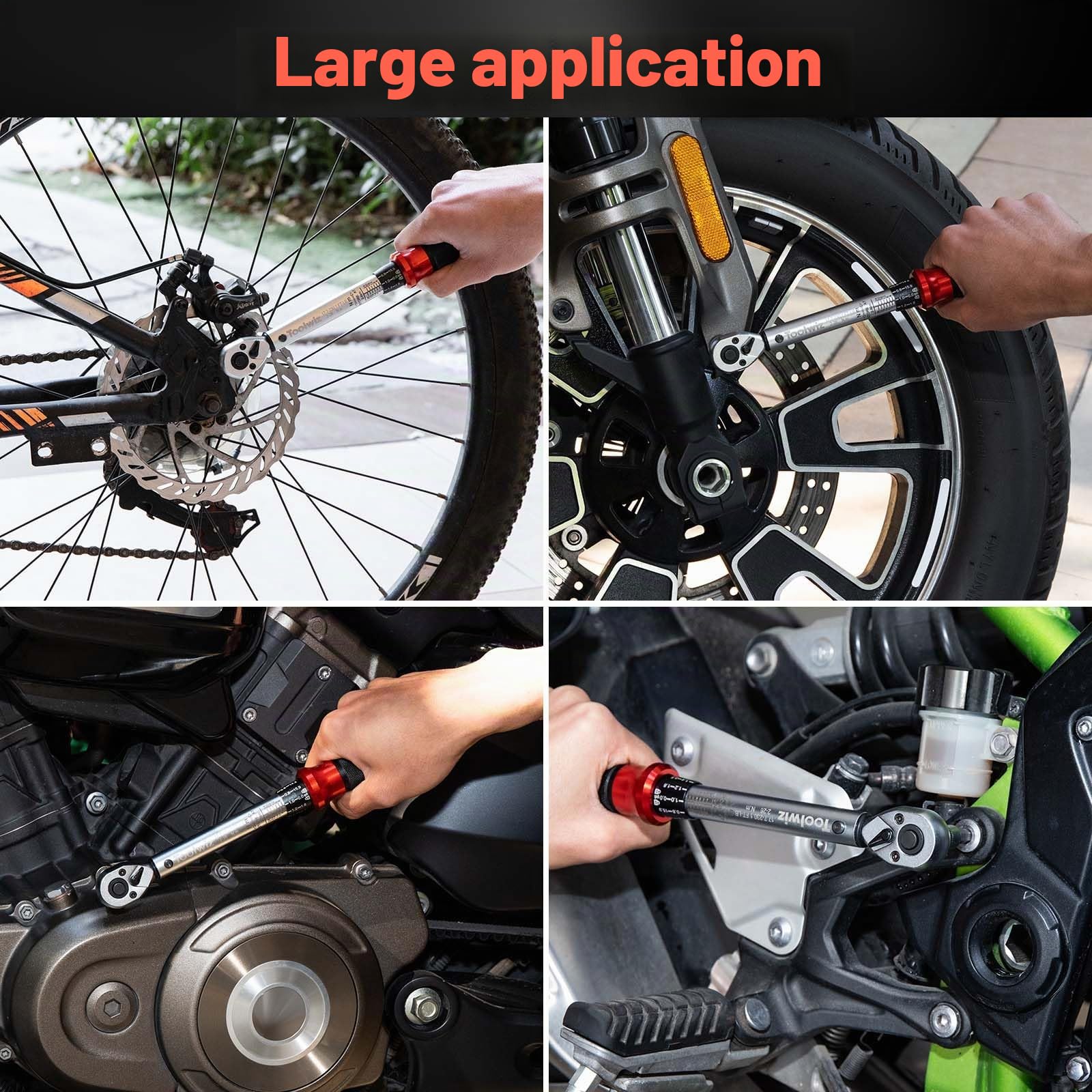 Toolwiz Clé Dynamométrique 1/4", 2-26 Nm pour Vélo, Précision ±3%, 15 Pièces Cle Dynamometrique Kit D'entretien Vélos Route Montagne avec Barre D'extension, Douilles Hex et Star Bit