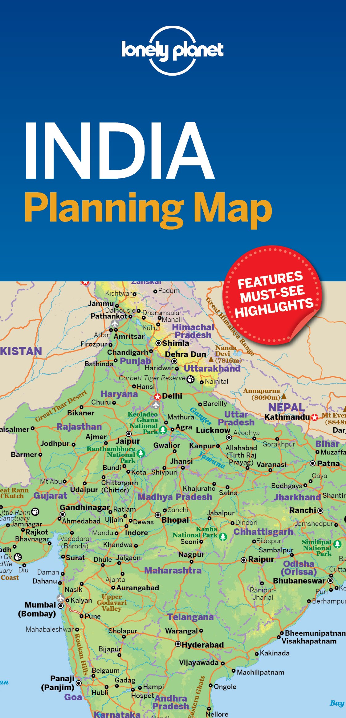 Lonely Planet India Planning Map Map – Sticker Book, July 17, 2018