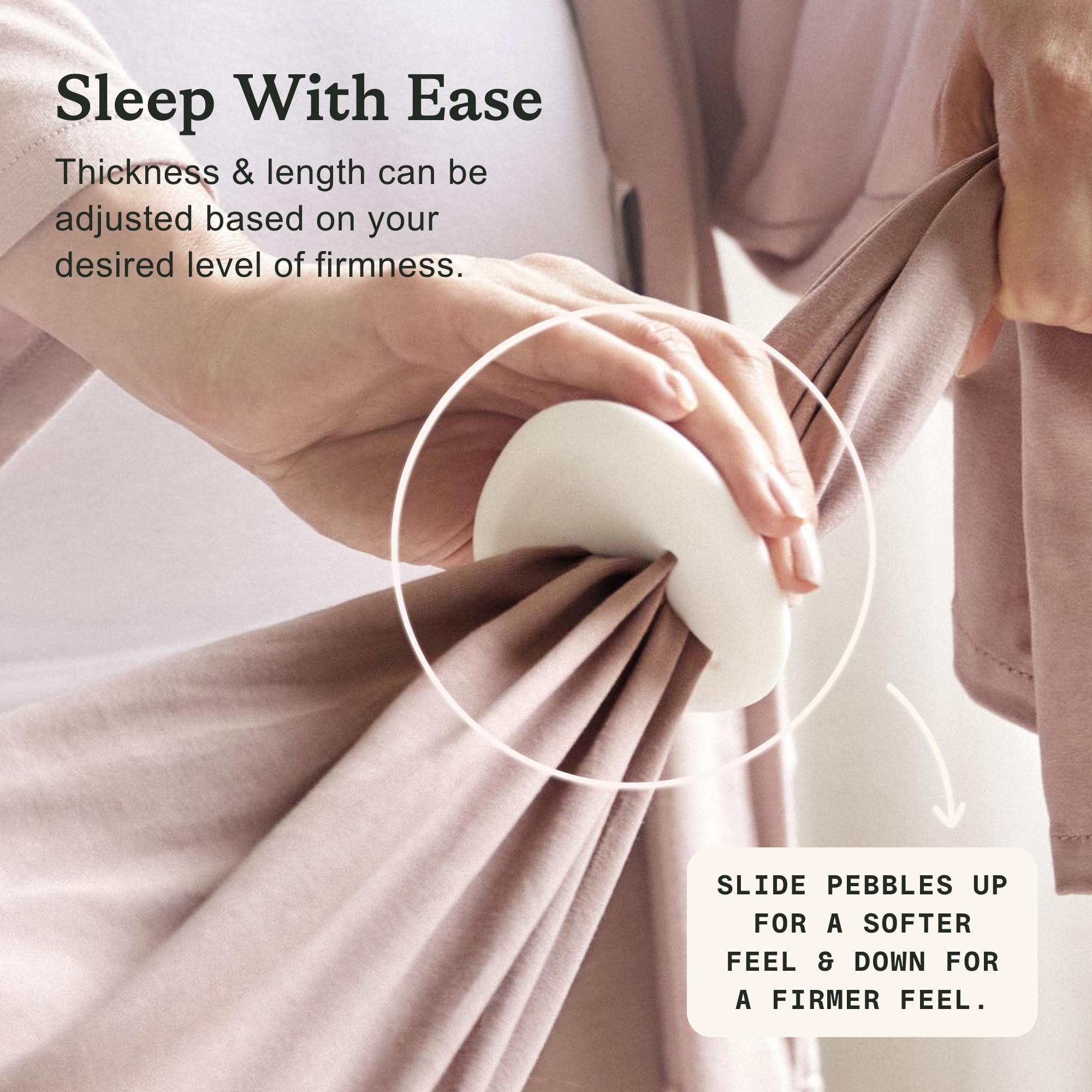 bbhugme Pregnancy Pillow Dusty Pink - Adjustable Firmness & Shape - Full Body Support for Side Sleeping - Supports Back Legs Belly Hips - Removable Cooling Cover for Pregnant Women product thumbnail 7