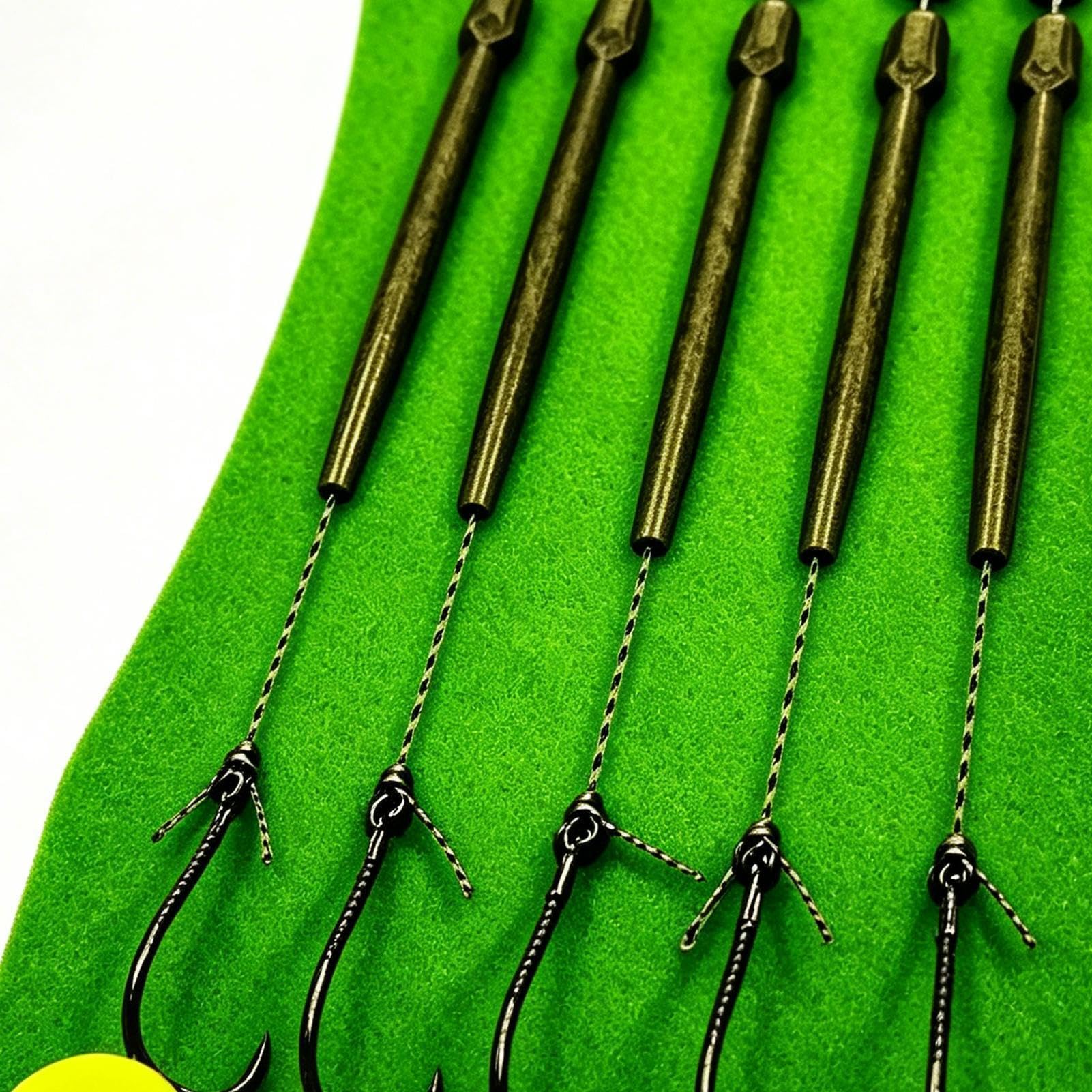 Hameçons,5 Pièces Bas De Ligne De Pêche Pré-Montés,Avec Hameçons Truite Métalliques À Bille Flottante - Pour la Pêche en Étang, Lac, Rivière, ainsi que pour Silure, Truite, Marigane, Saumon et