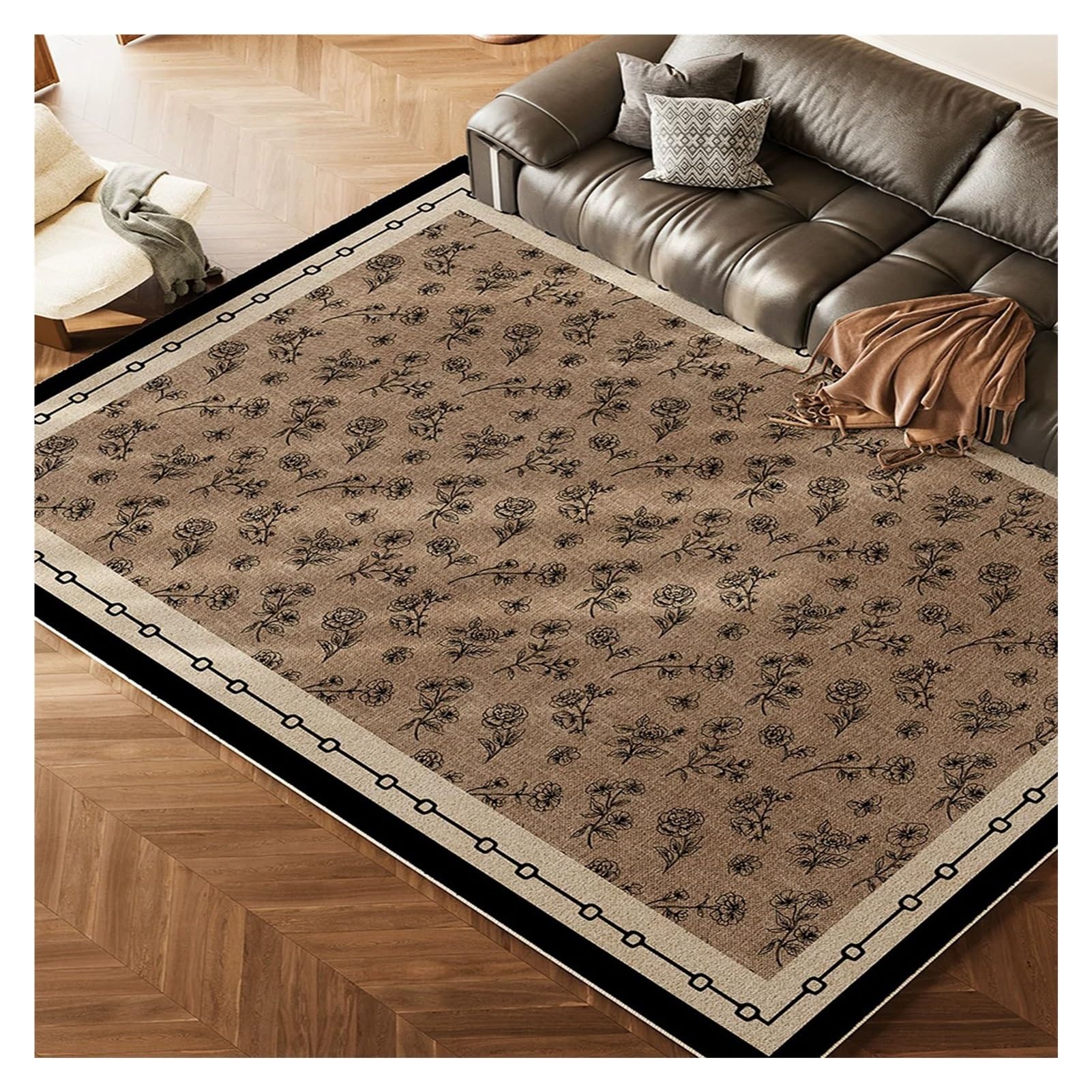Tapis de sol vintage 180x200cm pour réchauffer une descente de lit froide
