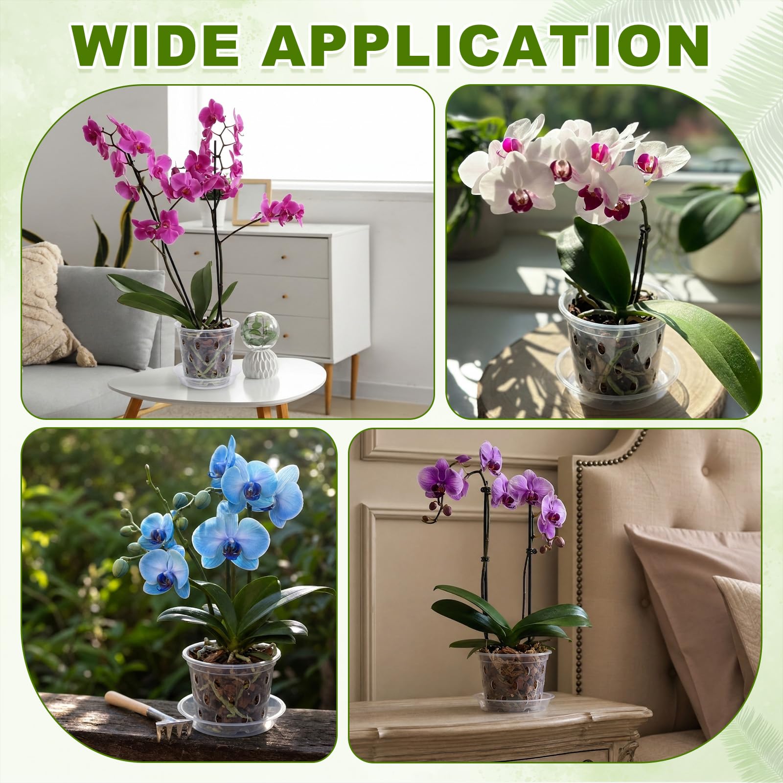 METALLIXITY Lot de 2 pots à orchidée transparents de 17,8 cm avec trous et