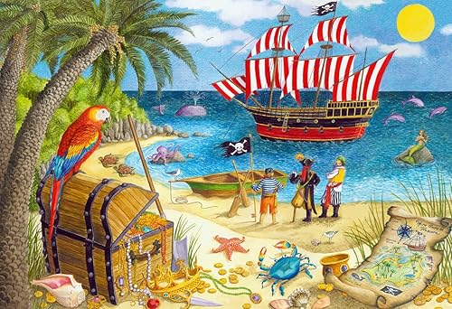 Miniatura 2 de Ravensburger Piratas y sirenas 05676 - Juego de rompecabezas de 2 x 24 piezas para niños, cada pieza es única, las piezas encajan perfectamente