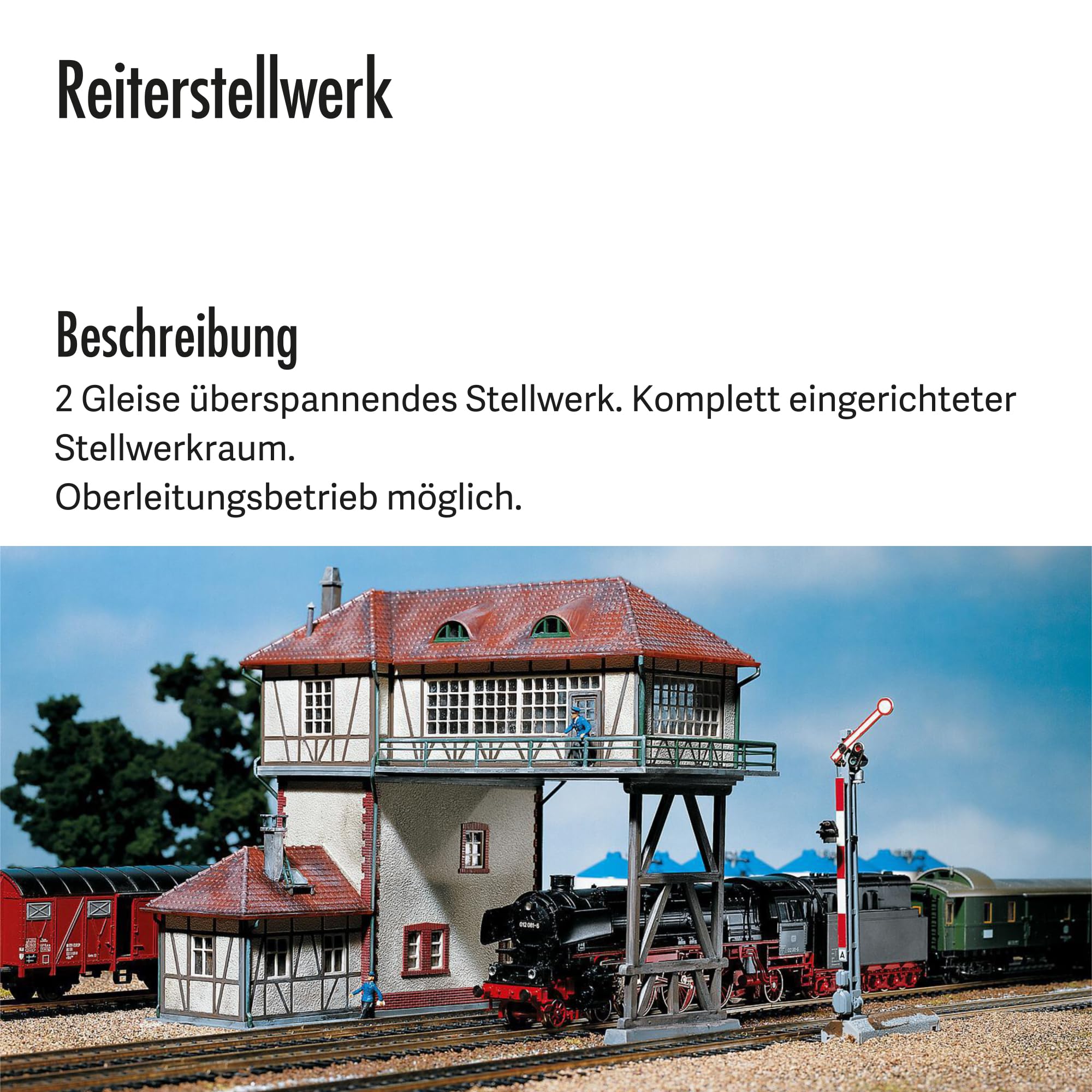 FALLER Reiterstellwerk Modellbausatz mit 133 Einzelteilen 179 x 168 x 160 mm I Modelleisenbahn Zubehör H0 Gebäude I Modelleisenbahn H0 Stellwerk, Divers
