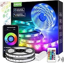 Lepro Smart LED Light Strip, 32.8FT Alexa WiFi LED Strip Sync with Music, 16 Million Colors Strip Lights for Bedroom, Home, Kitchen, TV, Party, Only Support 2.4Ghz WiFi (16.4ft*2)