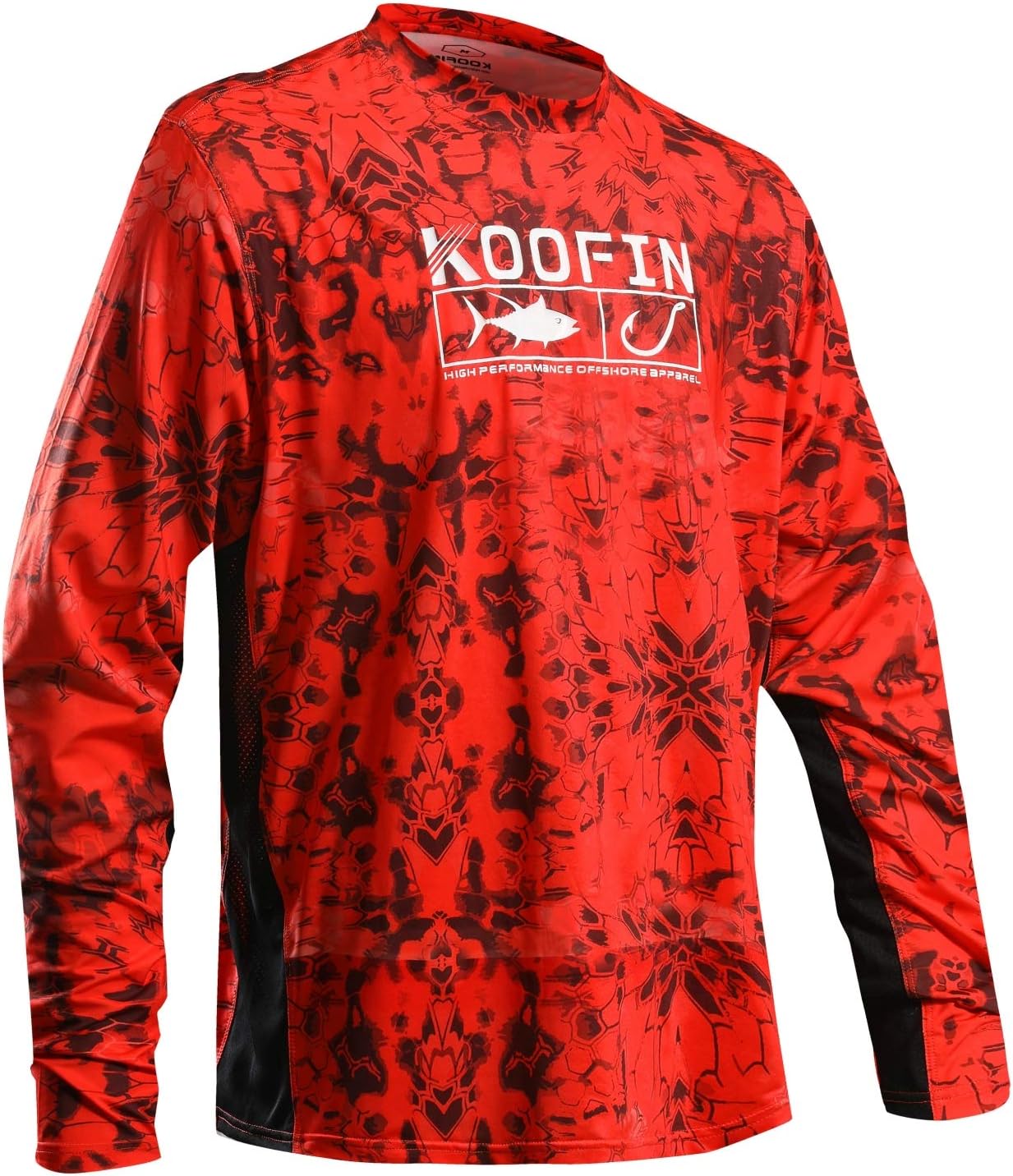 Performance Fishing Shirt Men's Vented Long Sleeve UPF 50 Sun Protection Quick Dry Cooling Mesh Sides Rash Guard