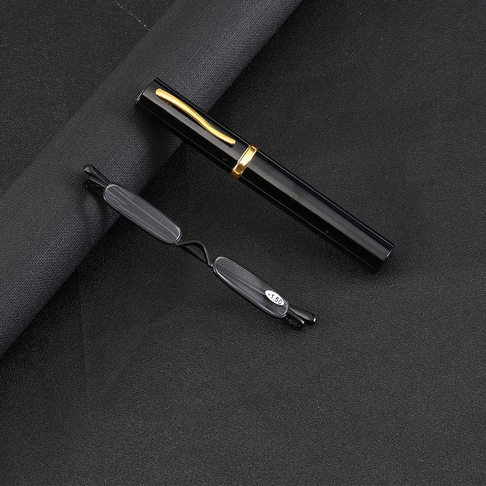 KoKoBin Miniokulary, wąskie okulary do czytania, zawiasy sprężynowe, metalowe, pomoc w czytaniu, narzędzie wspierające widzenie, unisex