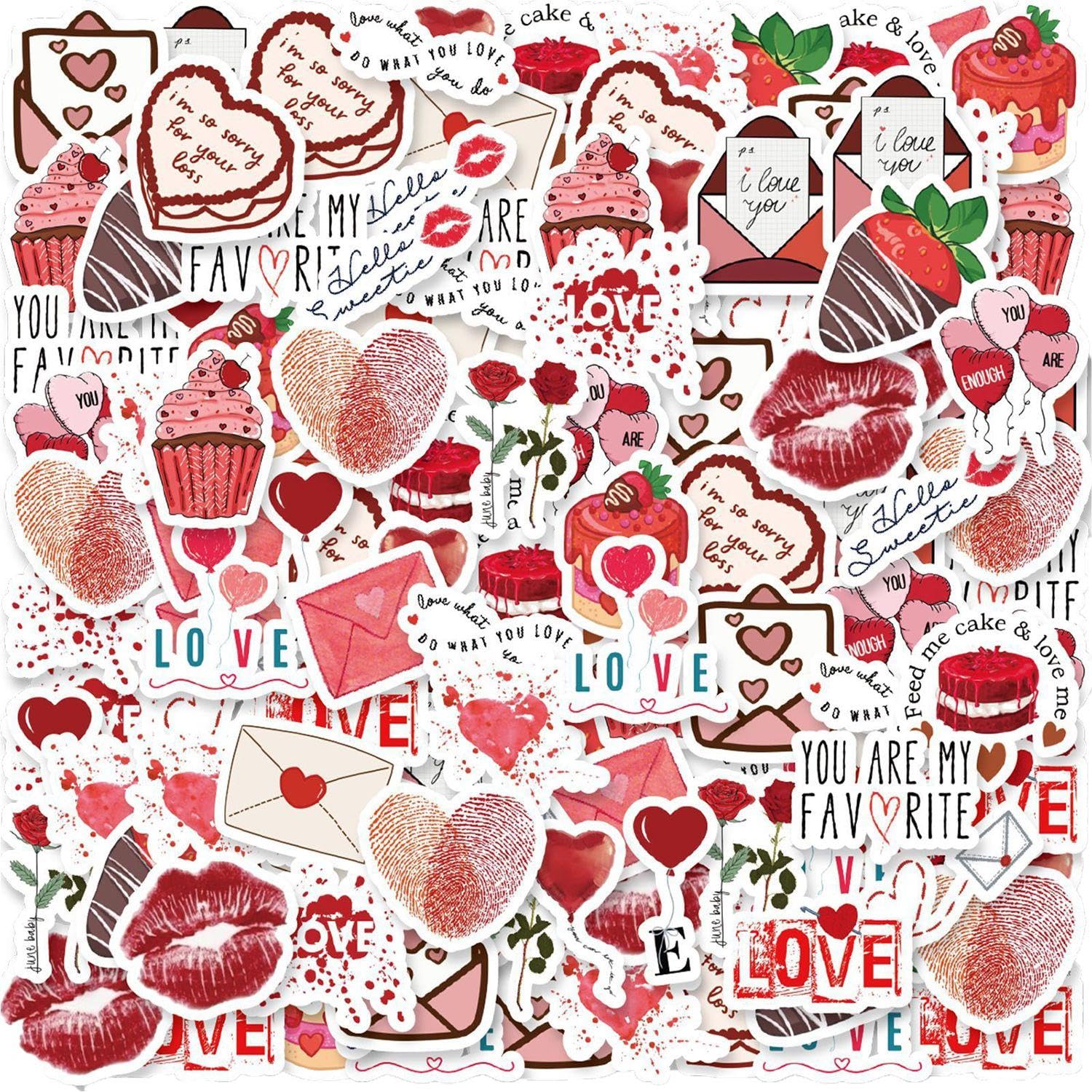 Rnskfg Red 138 Love-Themed Stickers, Romantic Stickers, Photo Album Decorations, Card Making Accessories, Which Can Decorate Envelopes, Notebooks, And Mobile Phone Cases.