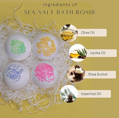 Miniatura 4 de Juego de regalo de jabón de roca y bomba de baño, paquete de spa de lujo para mujeres con 4 jabones decorativos de piedras preciosas con cristal