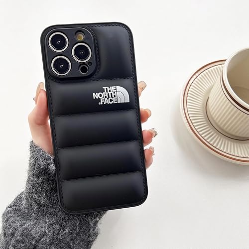 Funda compatible con iPhone 14 Pro Max Premium estilo puffer - Elegancia negra