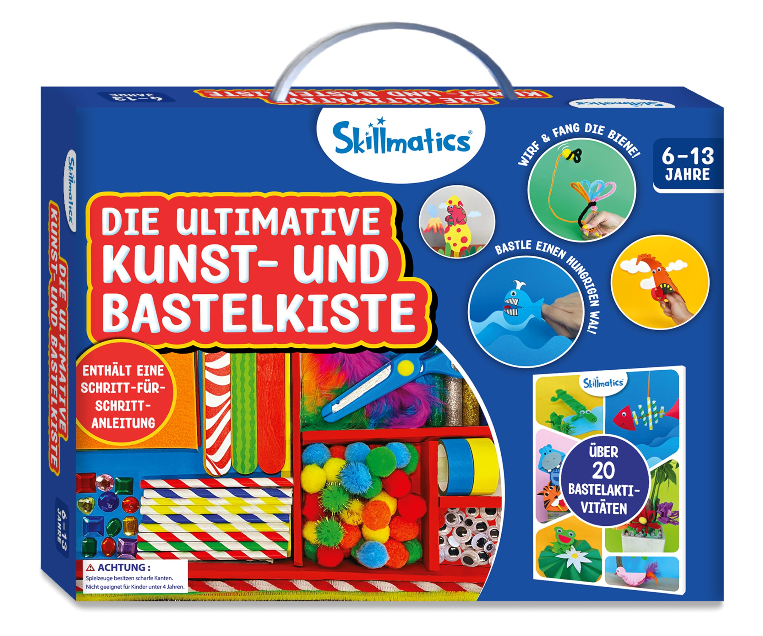 Skillmatics Die ultimative Bastelkiste, 2000+ Teile, Bastelmaterial, kreative Bastelideen zum Selbermachen, Schritt-für-Schritt-Anleitung, Geschenke für Kinder zwischen 6 und 13 Jahren