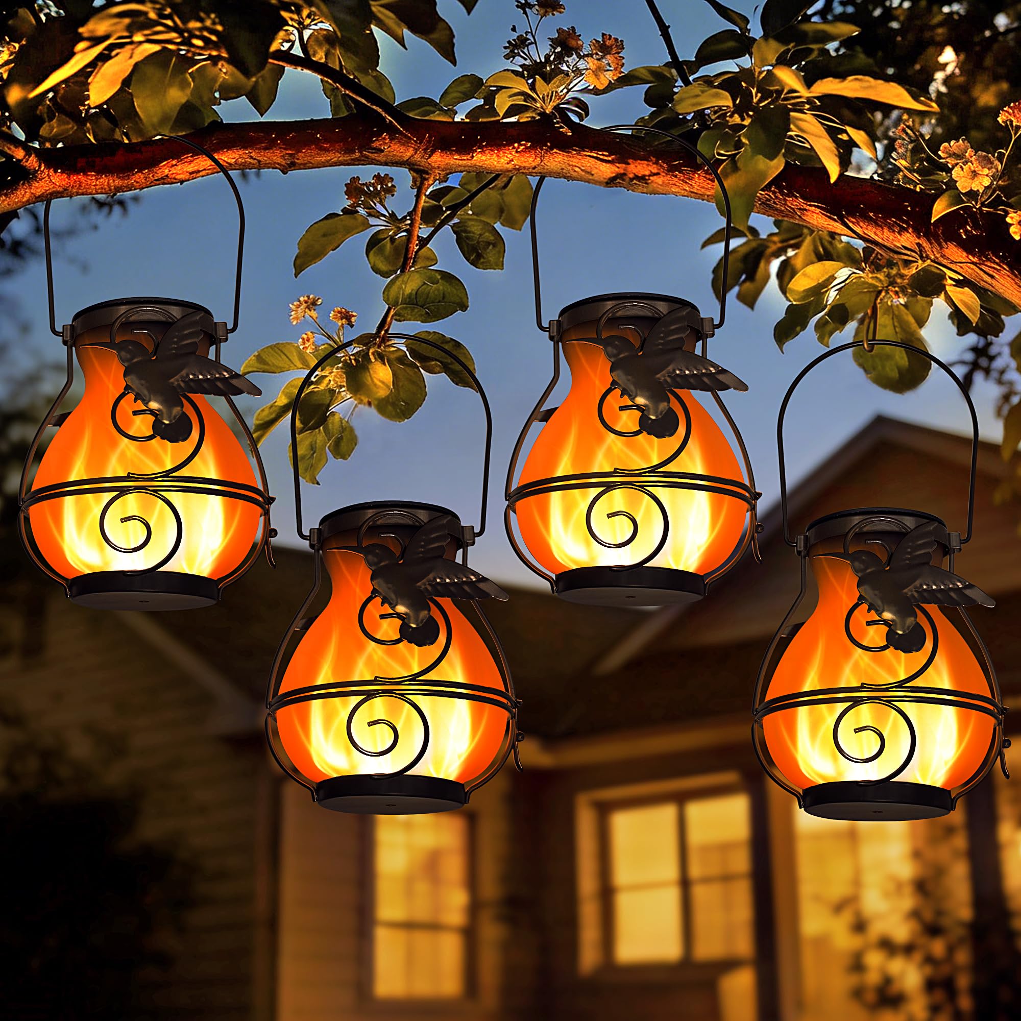 Photo 1 of CHYGRON Hummingbird Solar Lanterns, Outdoor Waterproof, Brown