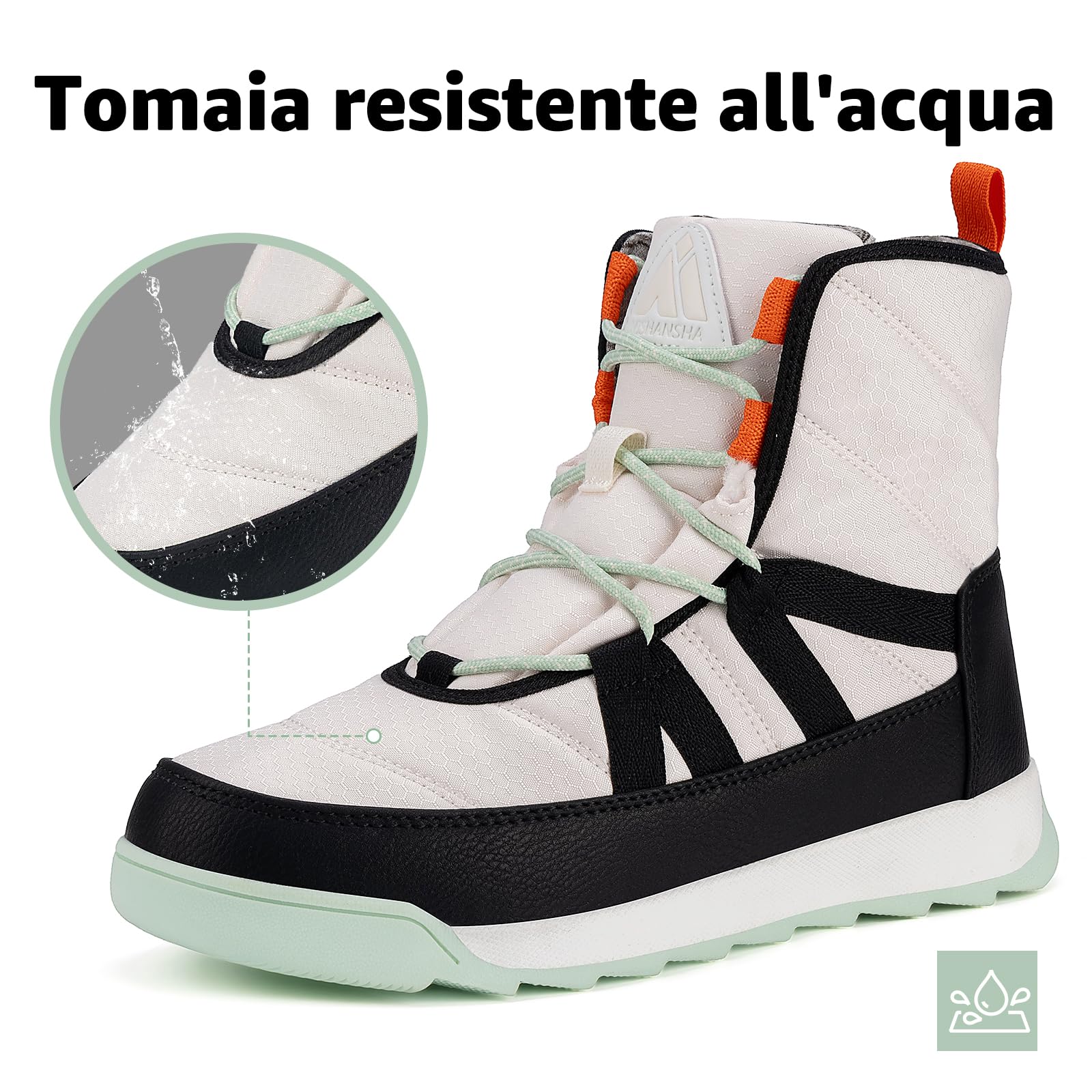 Mishansha Stivali da Neve Donna Antiscivolo Caldi Scarpe Invernali Comfort Gr.36-42