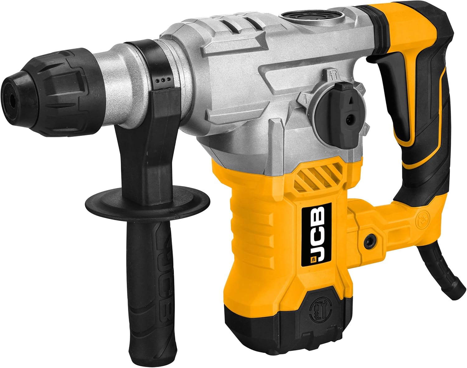 JCB 1500w Rotary Hammer Drill, Powerful 4 Modes Drilling, Hammer