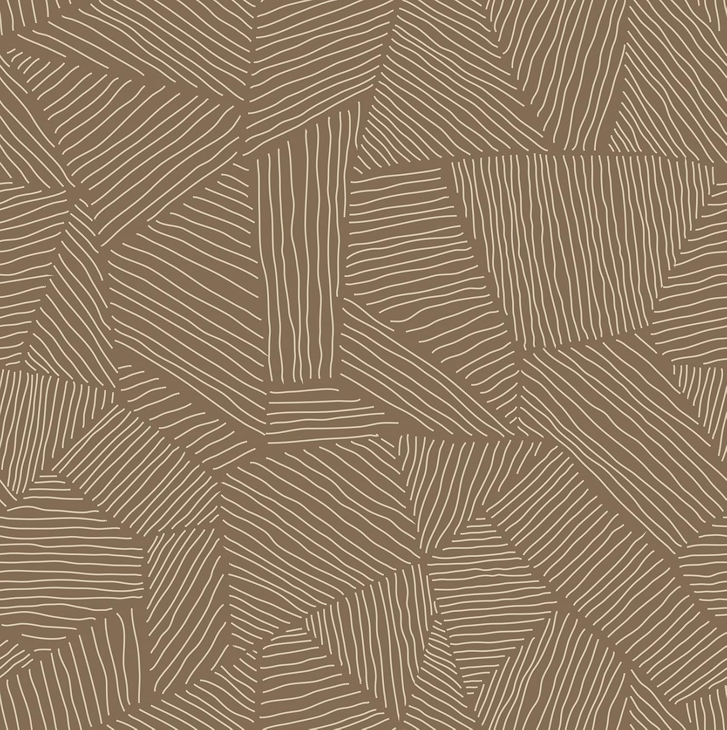 Livelynine 17.5x276 Mid Century Modern Peel and Stick Wallpaper Vintage Retro Abstract Geometric Bedroom Wallpaper Accent Wall Brown Contact Paper for Walls Cabinets Waterproof Renter Friendly Taupe