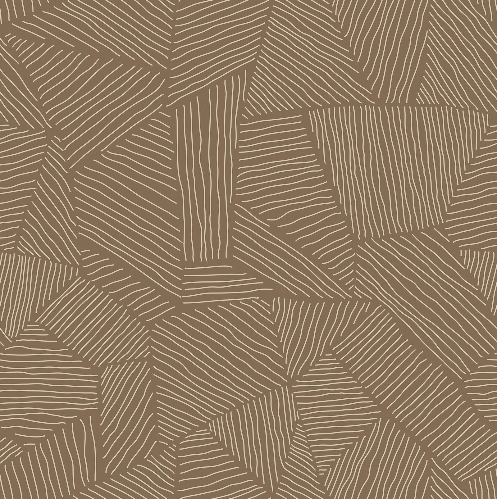 Papier peint bohème adhésif et lavable marron blanc 44,5 cm