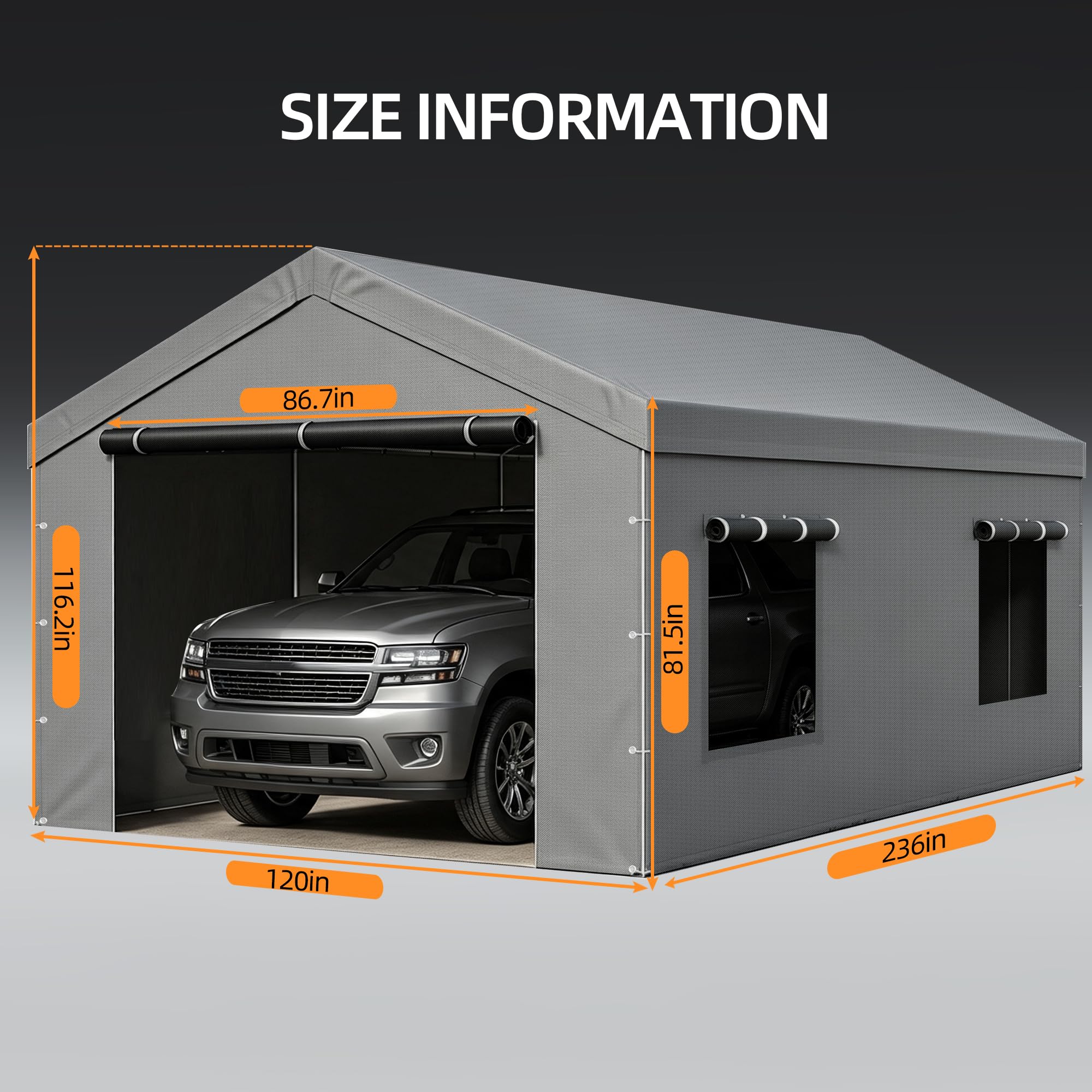 Carport Zipper Door Replacement - 10x20 FT -5
