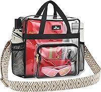 Vista 32 de MAY TREE Bolsa transparente para eventos en estadios de 12 x 6 x 12 pulgadas, bolsa de almuerzo transparente con correas reforzadas para trabajo