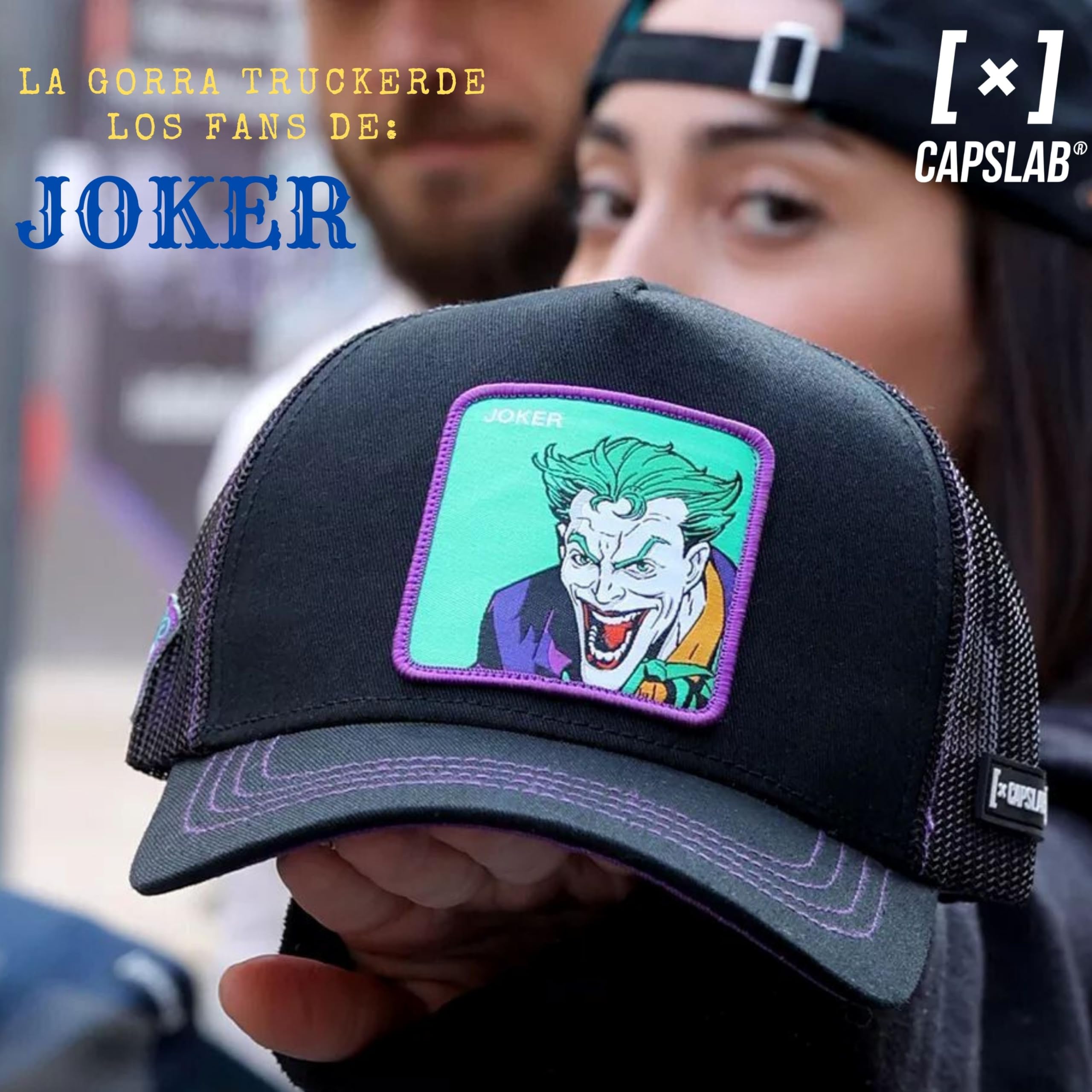 Capslab Joker DC Batman Black Purple Trucker Cap