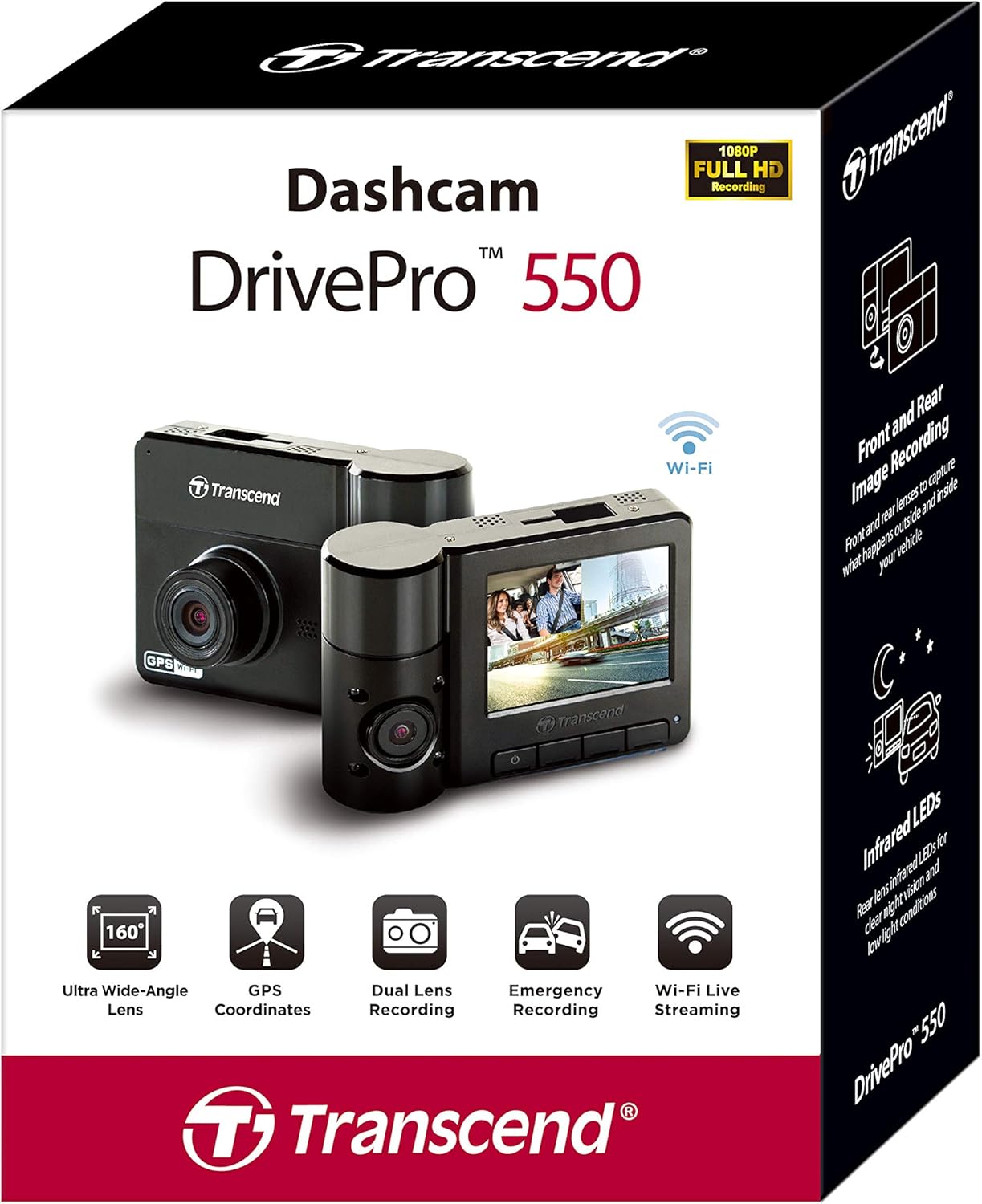 Holiday Deals 🛒 Transcend Drivepro 550 Dual Lens Dash Camera DashCam TS-DP550A-64G Exclusive Discount 90% Price Transcend Drivepro 550 Dual Lens Dash Camera DashCam TS-DP550A-64G