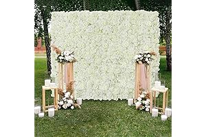 White Artificial Flower Wall Backdrop Panels