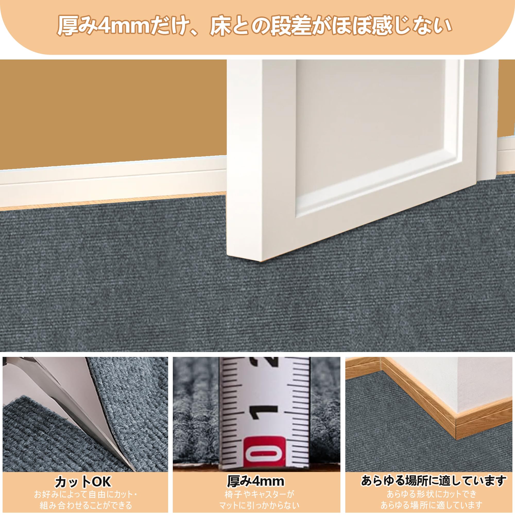 Amazon.co.jp: 【Amazon 限定ブランド】廊下用カーペット 吸着 滑り 