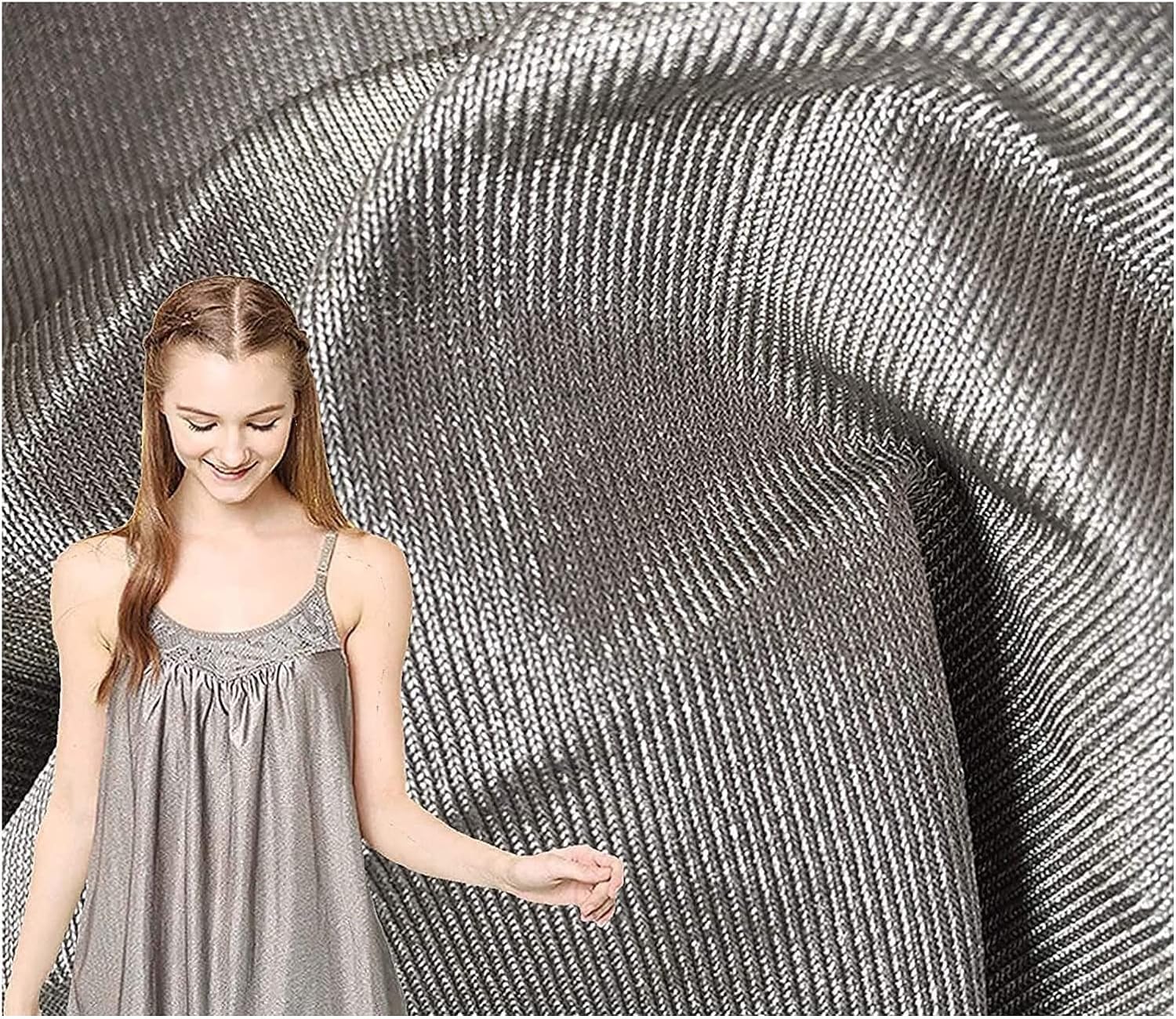 7Uiygtyo Silver Lnnnw Faraday Cloth Emi Rf Shielding Fabrics, Rfid Shielding Fabrics, Emf Radiation Conductive Fabrics For Emi Isolation For Diy Projects(1.5 * 9M)