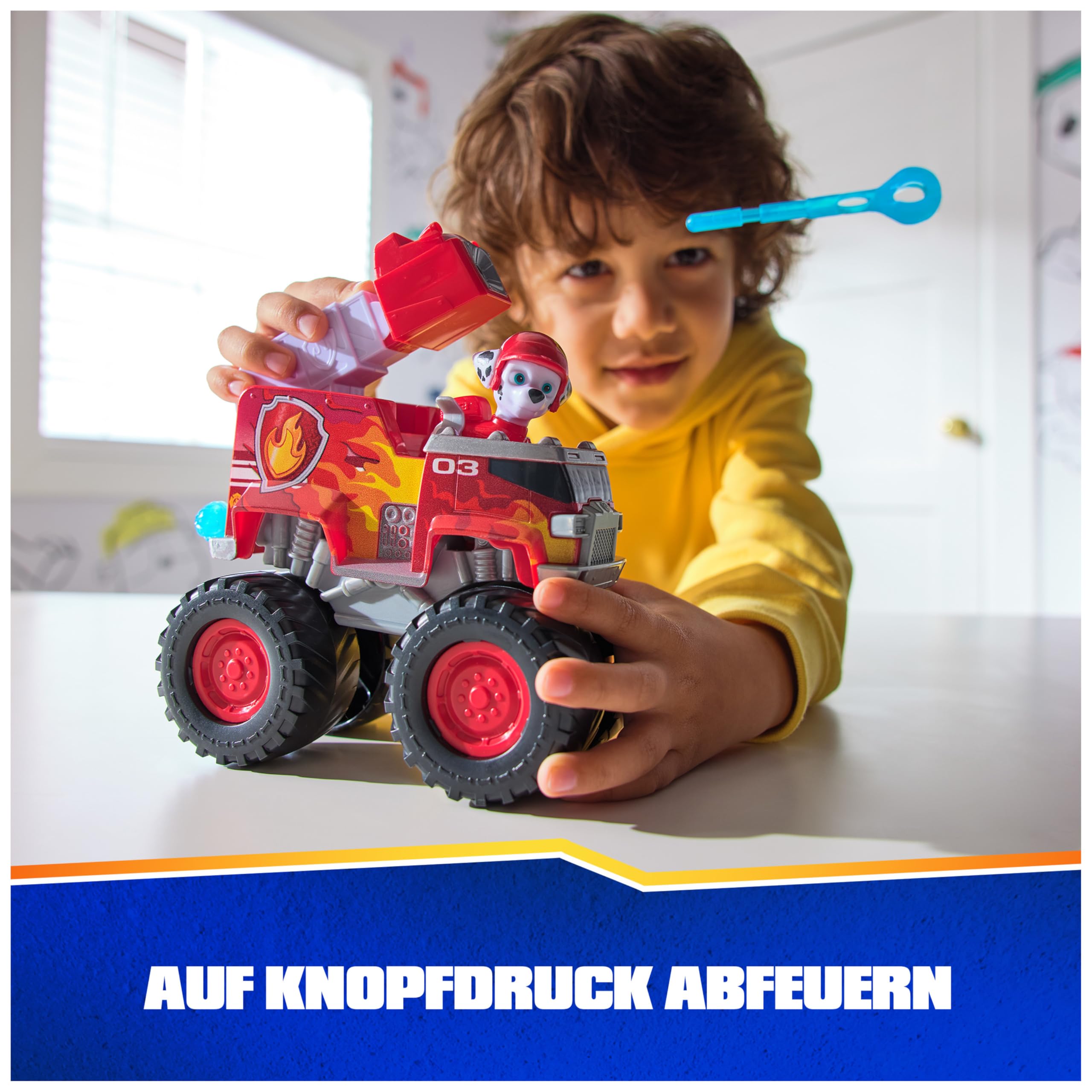 Paw Patrol - Pat Patrol - Figurka pojazdu Marcus Rescue Wheels - Figurka Pana Patrolu do kolekcjonowania - 2 pociski - Zabawka Pat Patrol - Samochód dziecięcy - Zabawka dla dzieci od 3 lat