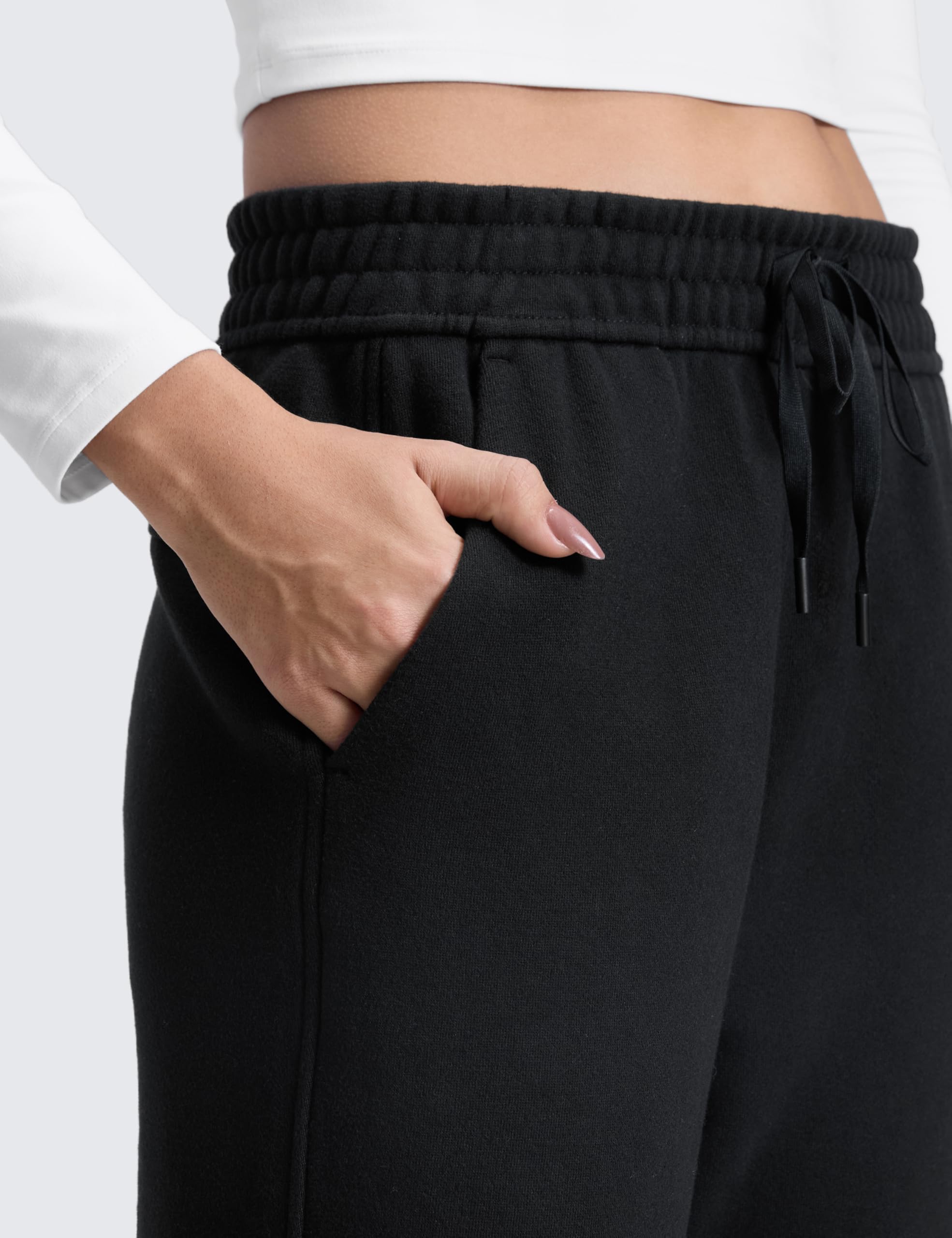 CRZ YOGA Pantalon de Survêtement Polaire 71/76/81cm | Jambe Droite, Poids Moyen, Décontracté, Doux, Respirant, Chaud, Coton, Poches, pour Femme