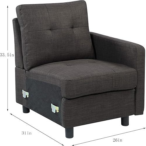 Miniatura 3 de Sofá biplaza, sofá modular modular de 2 piezas, juego de sofás modulares seccionales, fácil de montar, sillón izquierdo y derecho, sofás de sala de