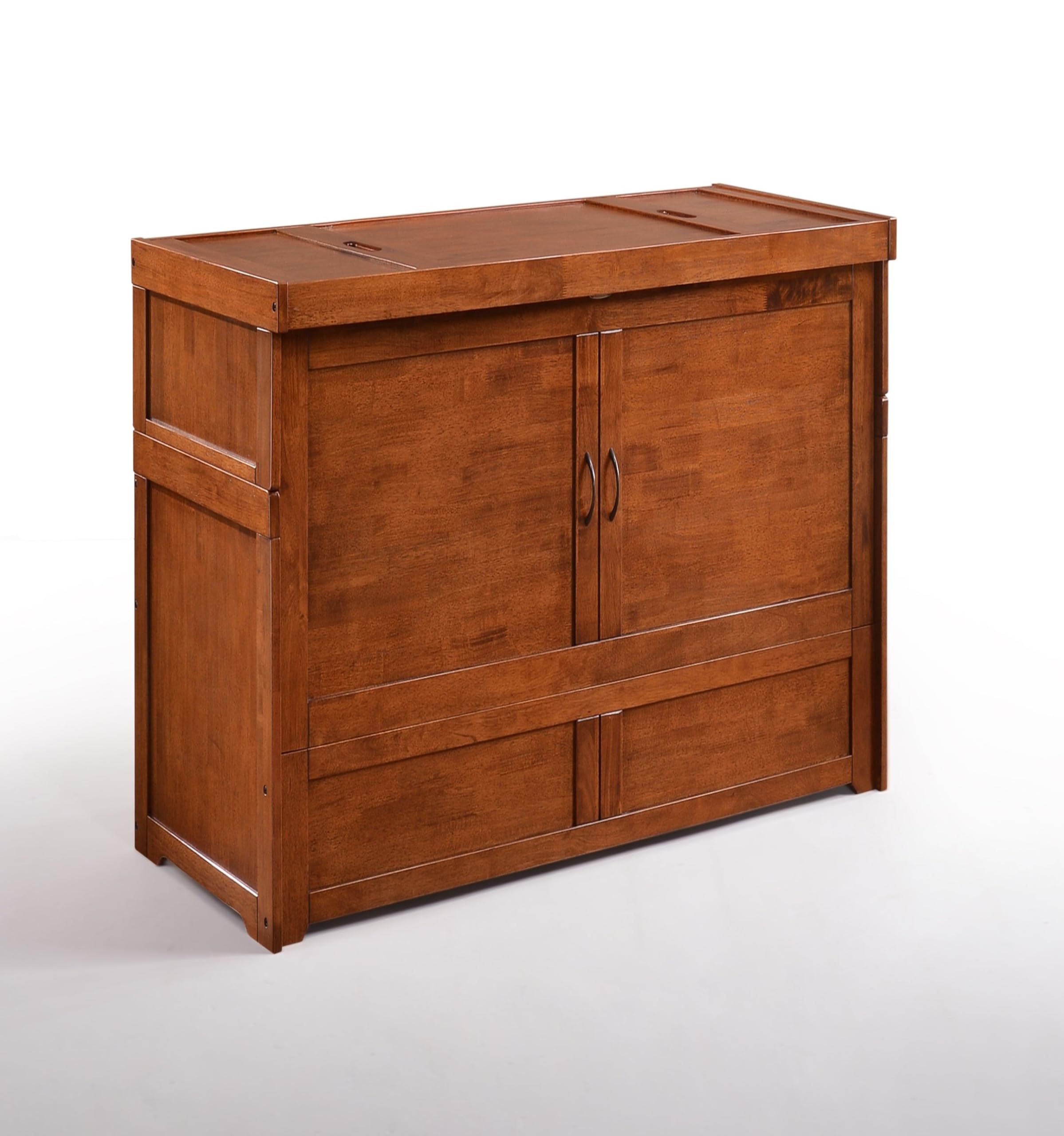 NIGHT & DAY Furniture Murphy Cube Cabinet Bed (Cherry, Twin XL)