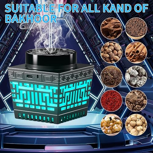 Miniatura 5 de Mini quemador de incienso portátil Bakhoor recargable USB difusor de aroma eléctrico árabe soporte de incienso musulmán decoración del hogar