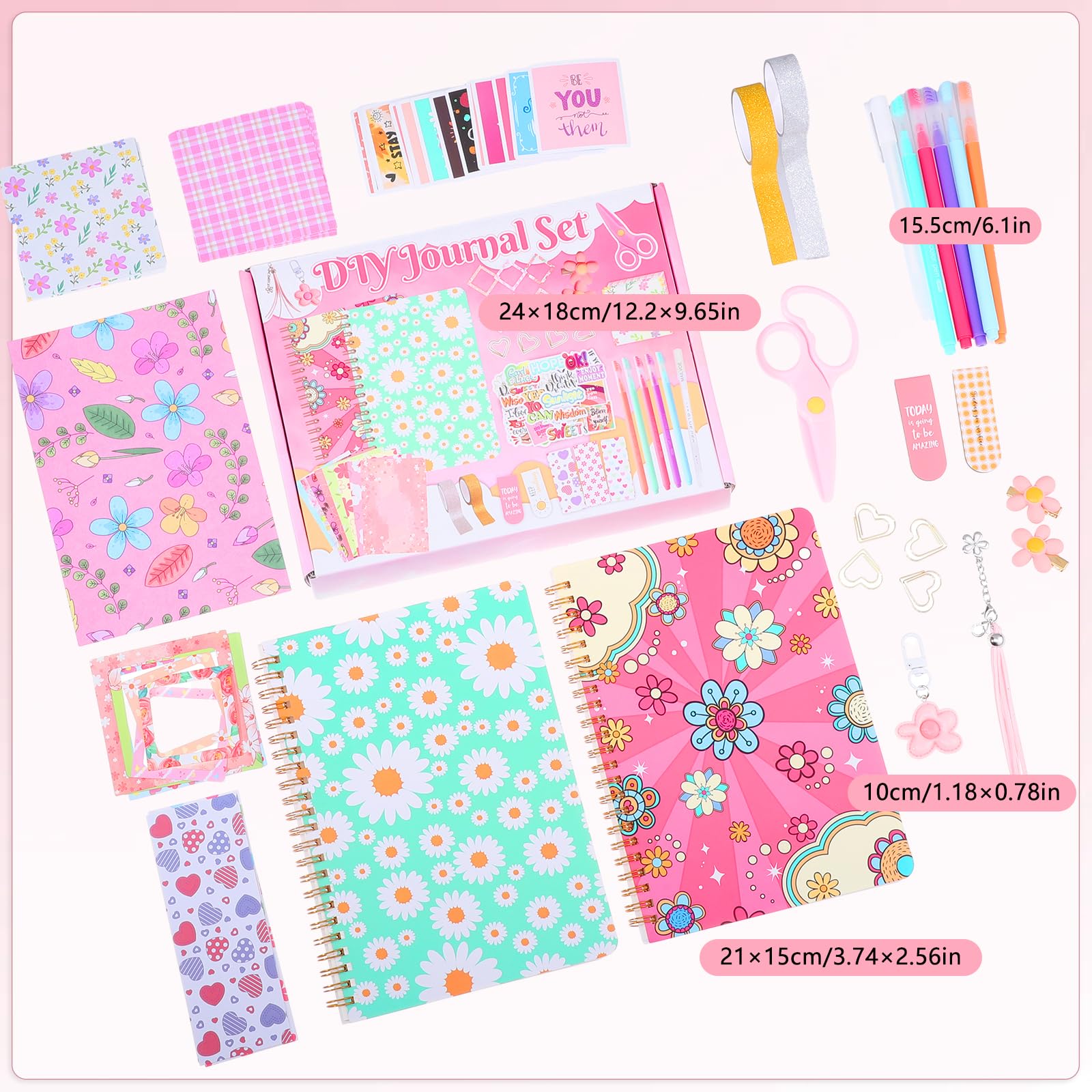 Yoosso 110Pcs Stationery Set, Gifts For 8 9 10 11 12 13 Year Old Girls Diary And Scrapbook Kit Teenage Girl Gifts Ages 8-14 - Image 3