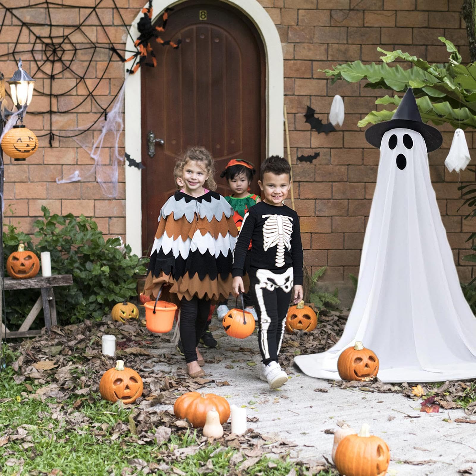 Fantasma Illuminato Forniture Per Feste Di Halloween Inquietanti Con | Fantasma Luminoso Da Esterno Con LED A Stringa Luminosa Per Feste Festival Portici Giardini E Prato