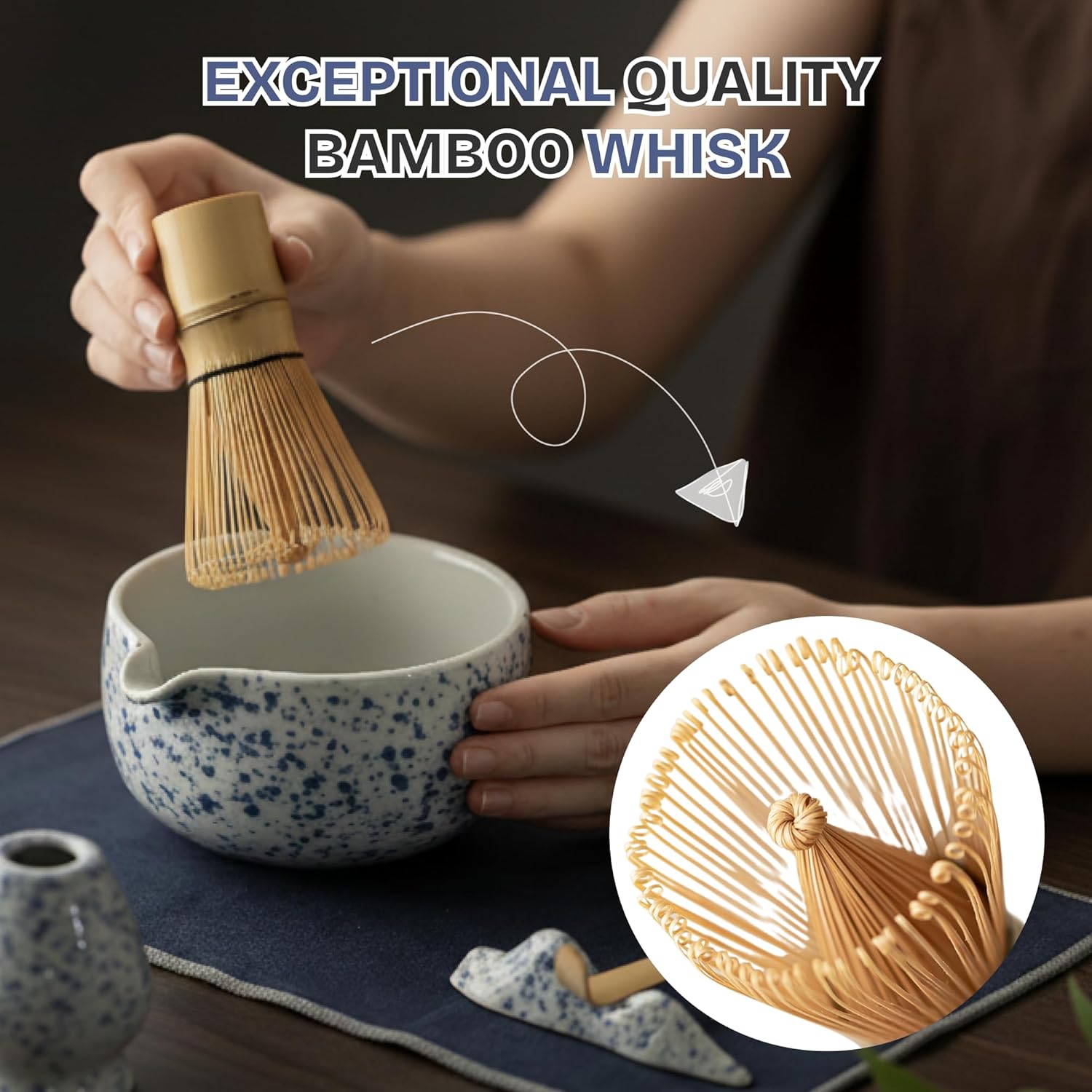 Ceremonial Matcha Kit – Japanese Matcha Whisk Set with Bowl, Bamboo Chasen, Scoop & Sifter – Traditional Matcha Making Set for Beginners - Image 4