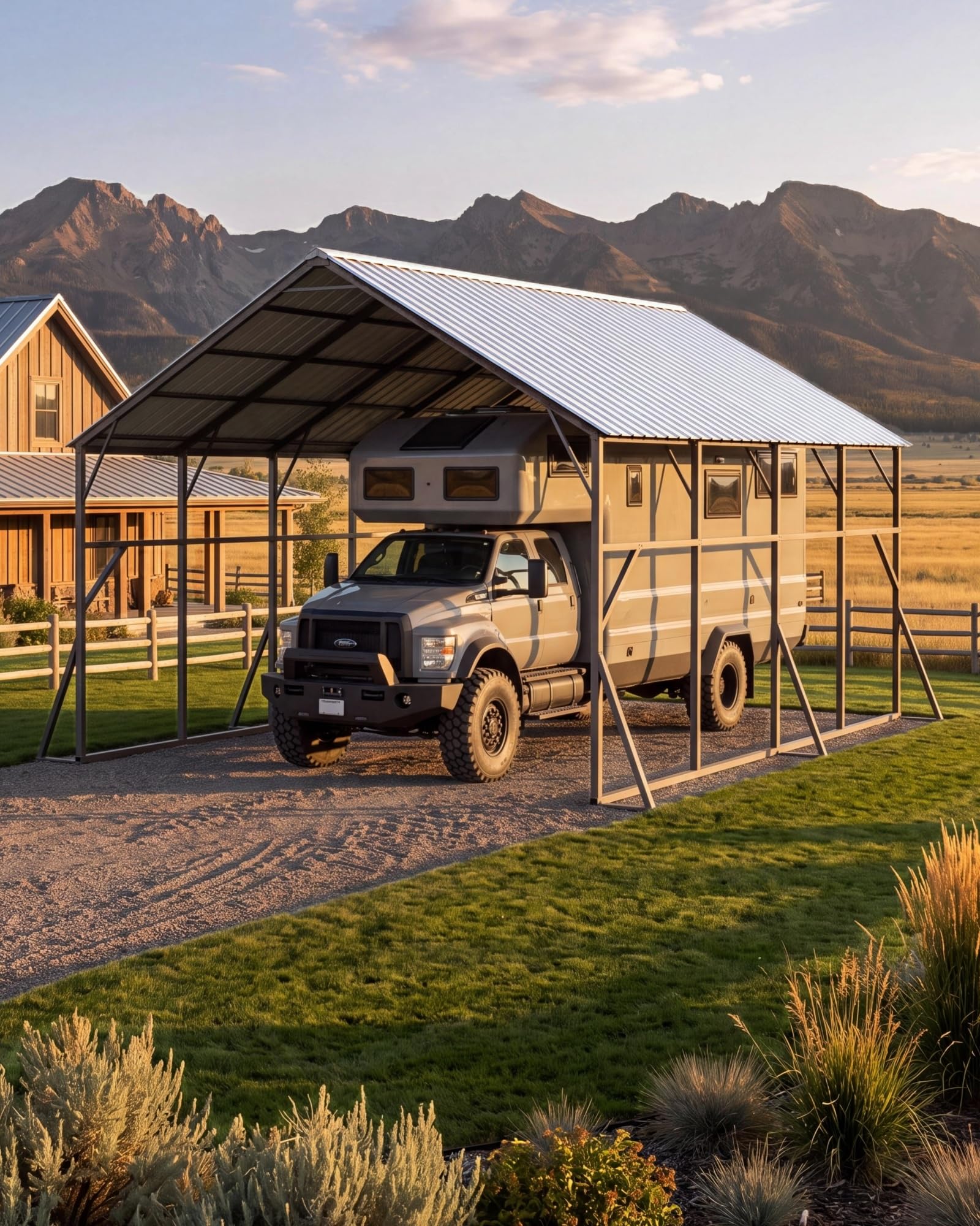 Garvee 20x20x14 ft Metal Carport Kit, Vertical Roof Car Port for 2 Cars