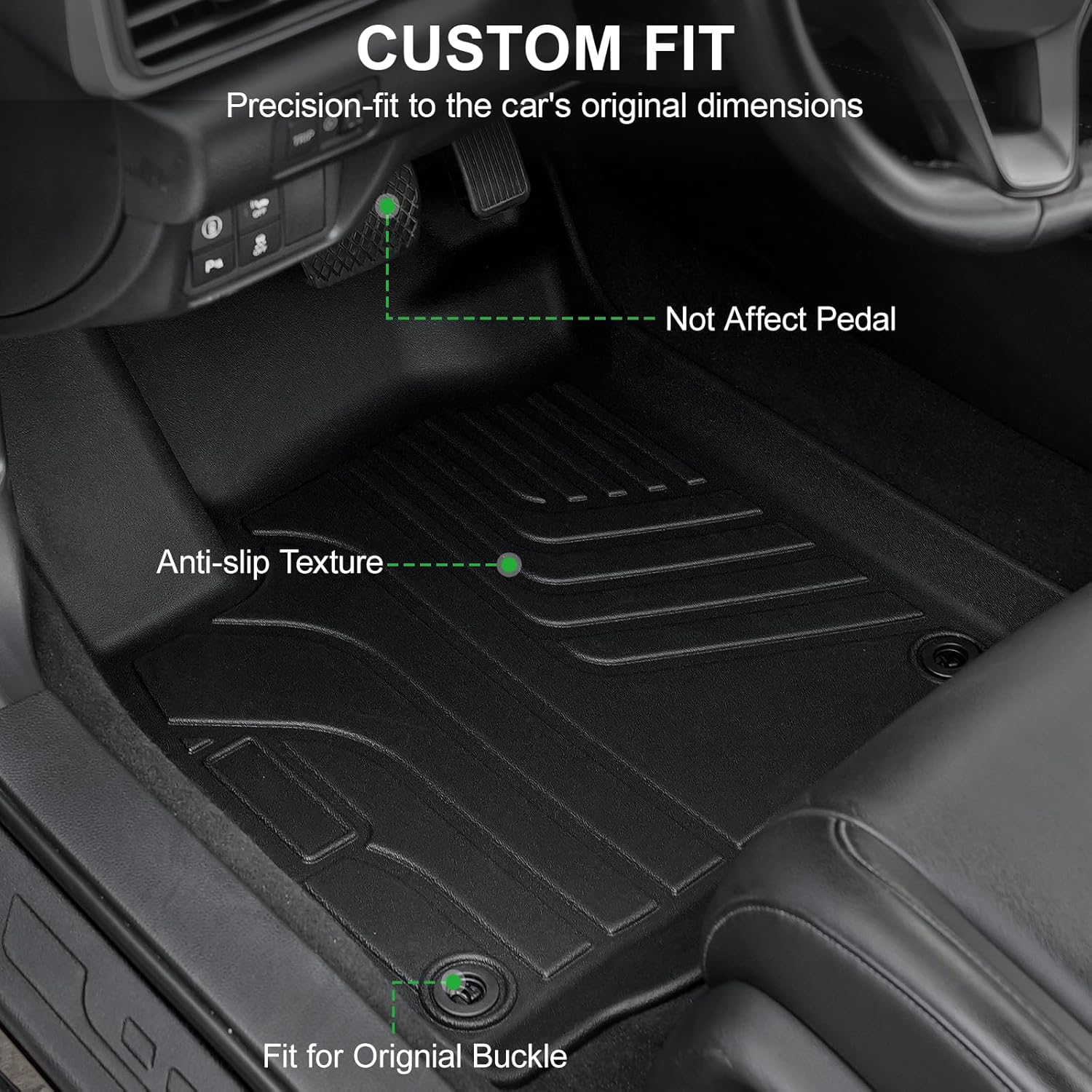 Floor Mats for 2018-2022 Honda Accord (Gas & Hybrid Models), TPE All Weather Durable Floor Liners Door Sill Guards for Honda Accord Accessories