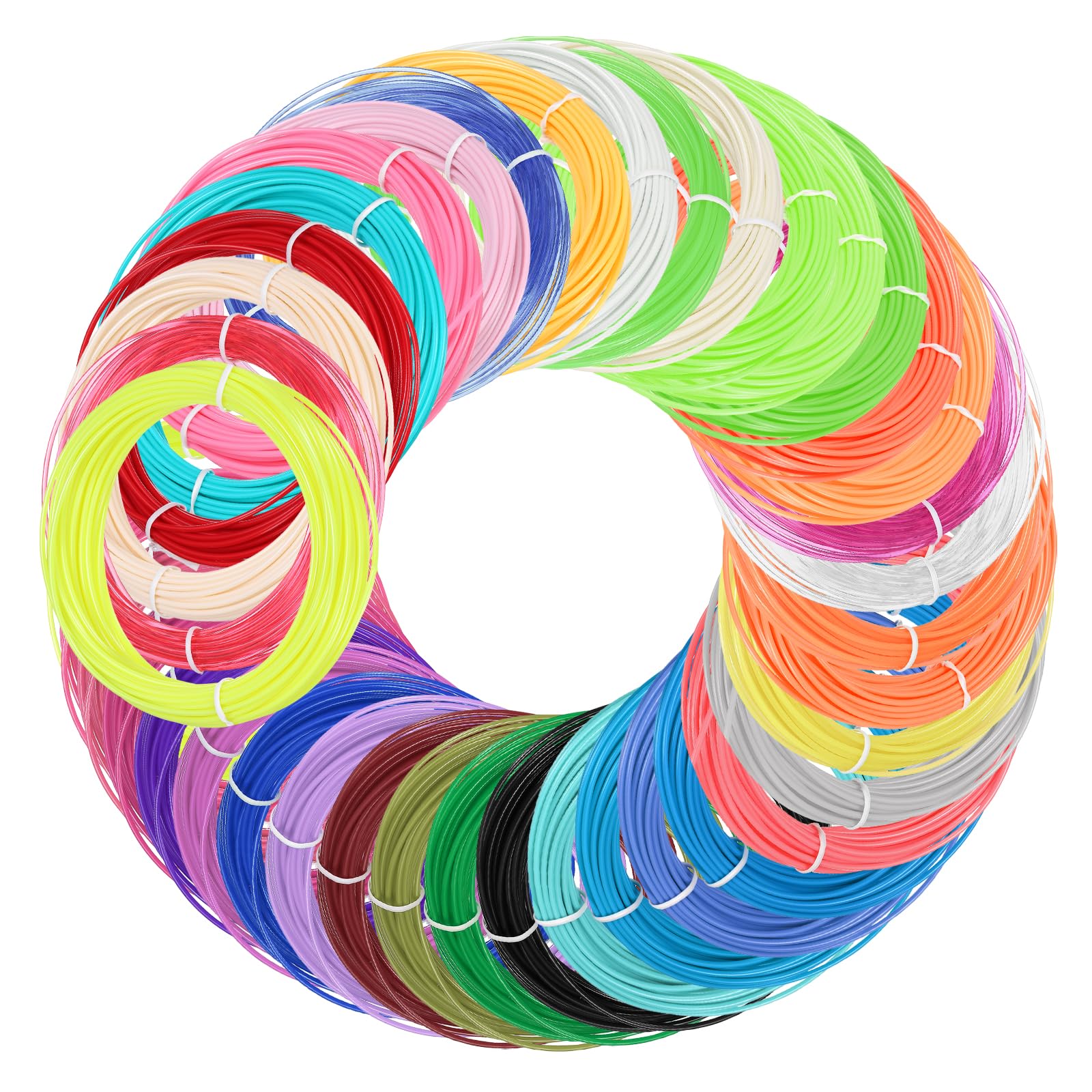 sourcing map Recambios de filamento ABS para impresora 3D de 40 colores, cada color 32.8 pies en total 1312 pies 1.75 mm filamento de impresión para la mayoría de bolígrafos de impresión 3D