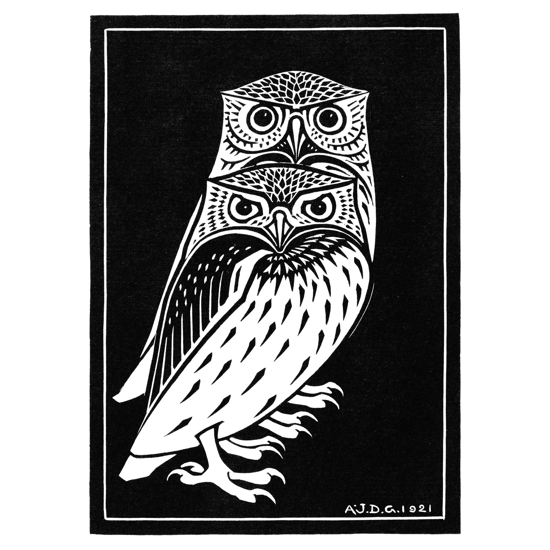 Wee Blue Coo Two Owls Illustration Julie De Graag Art Print Poster Wall Decor
