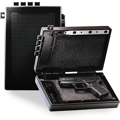 STOPBOX PRO Gun Safe Alternative for Handgun Storage, Instant Access Portable Gun Case, TSA Compliant Gun Lock Box for Car or Travel Safe Box, Quick Access Handgun | Black - 2PK (Compact Only)