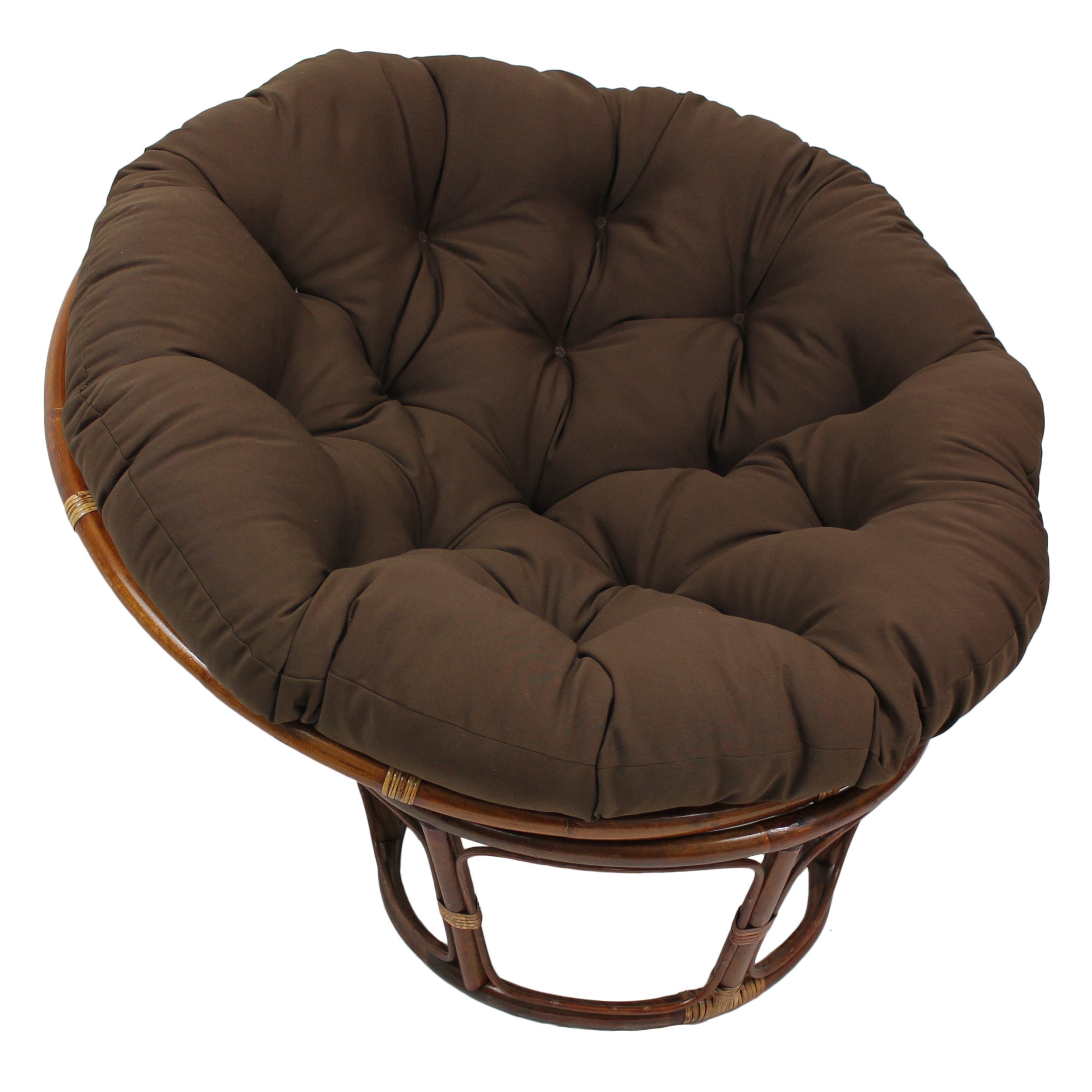 International Caravan Furniture Piece Rattan 42-Inch Papasan Chair with Micro Suede Cushion